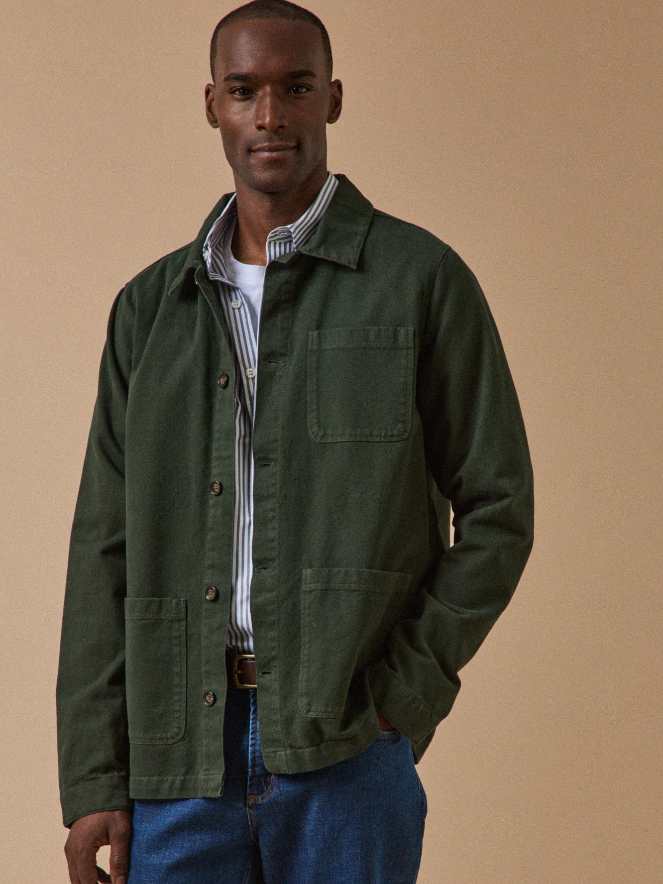 Worker jacket - organic cotton twill CYRILLUS Green