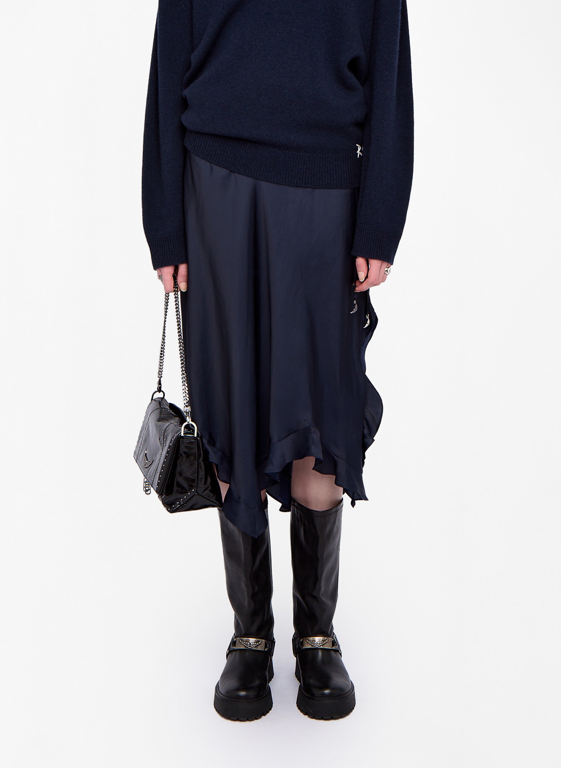 Jupe longue satinée ZADIG&VOLTAIRE Bleu