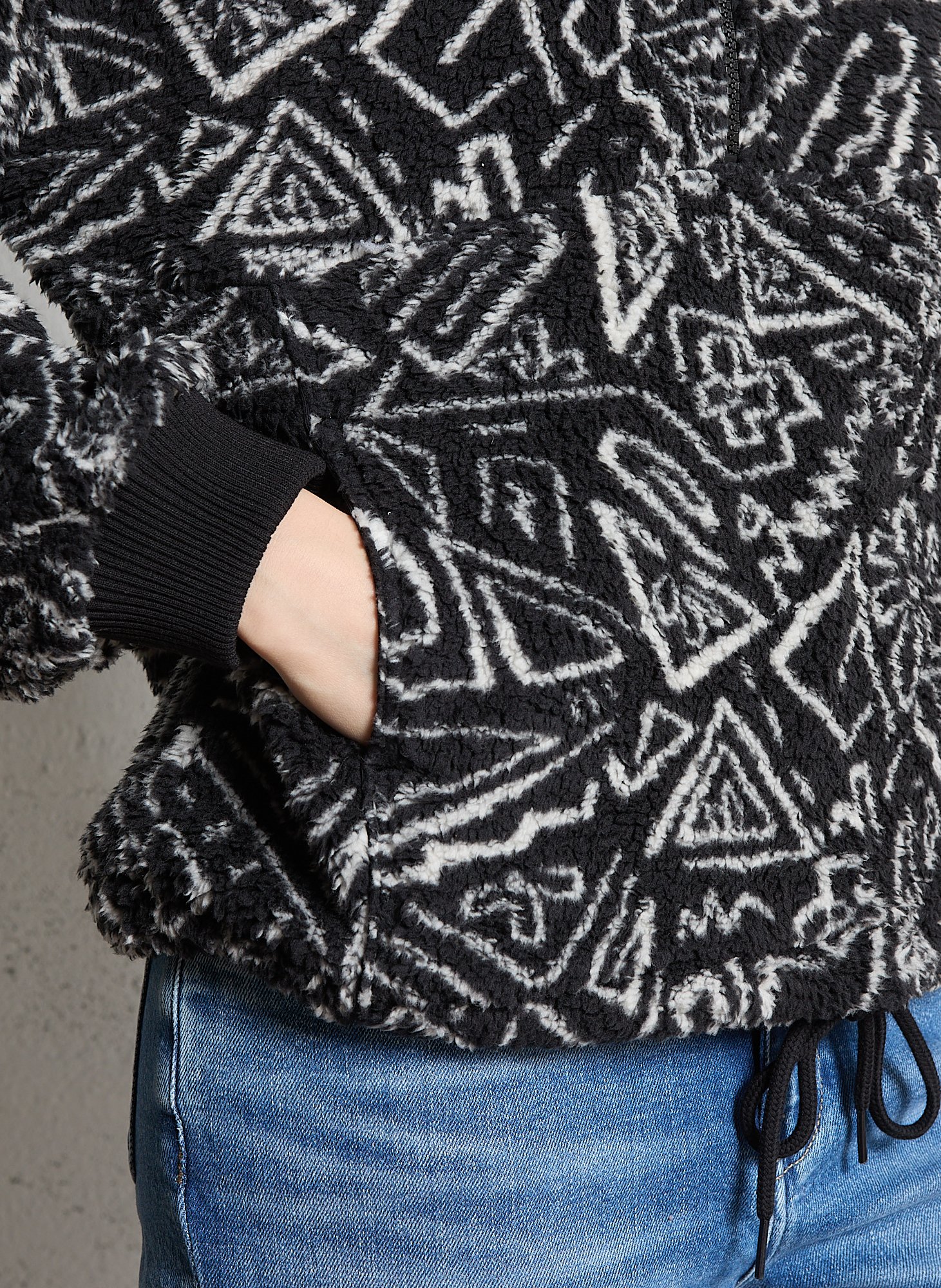 Sweat oversize col montant à imprimé BILLABONG Noir