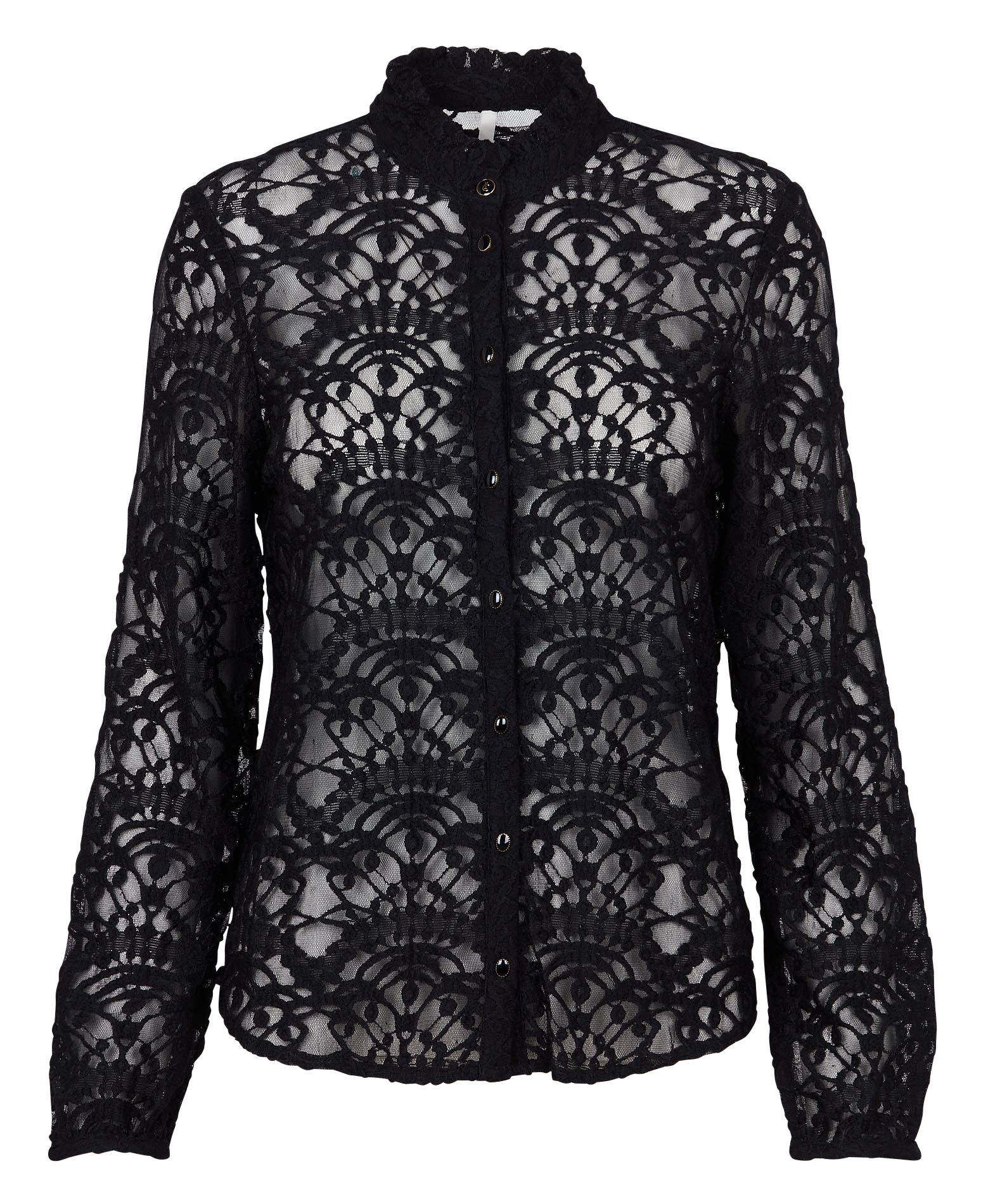 Straight lace shirt in a solid color I CODE Black