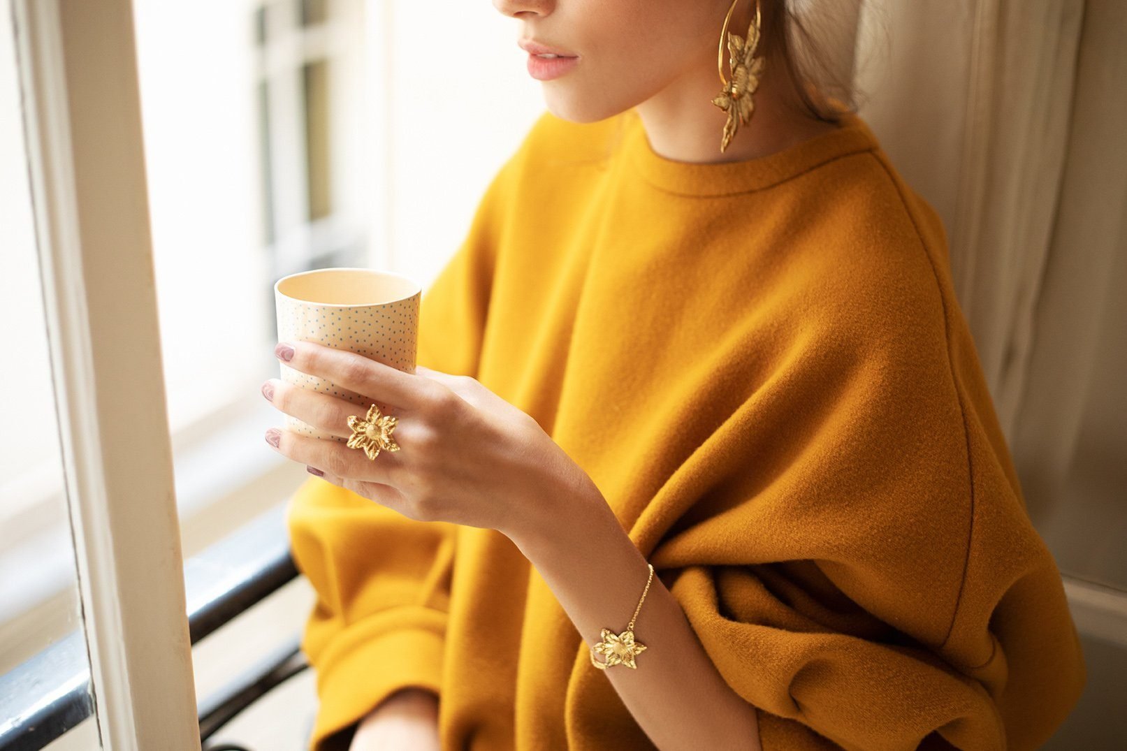 THÉIA - fine gold-plated flower bracelet MONSIEUR SIMONE Silver