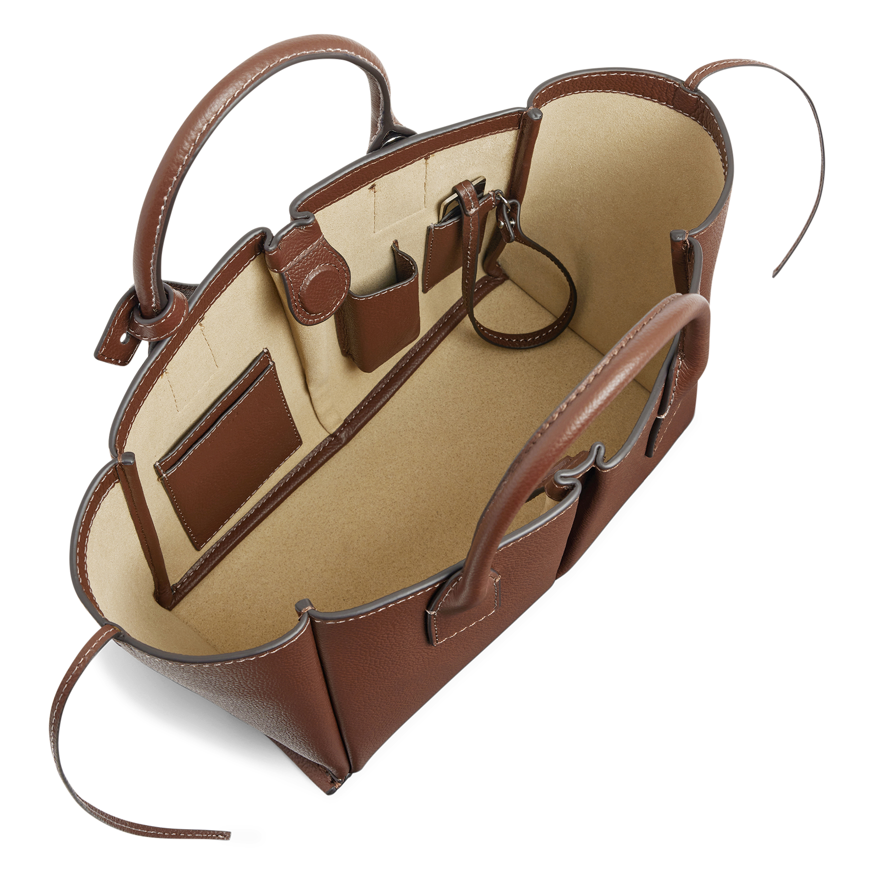 Sac porté main en cuir LE TANNEUR Marron