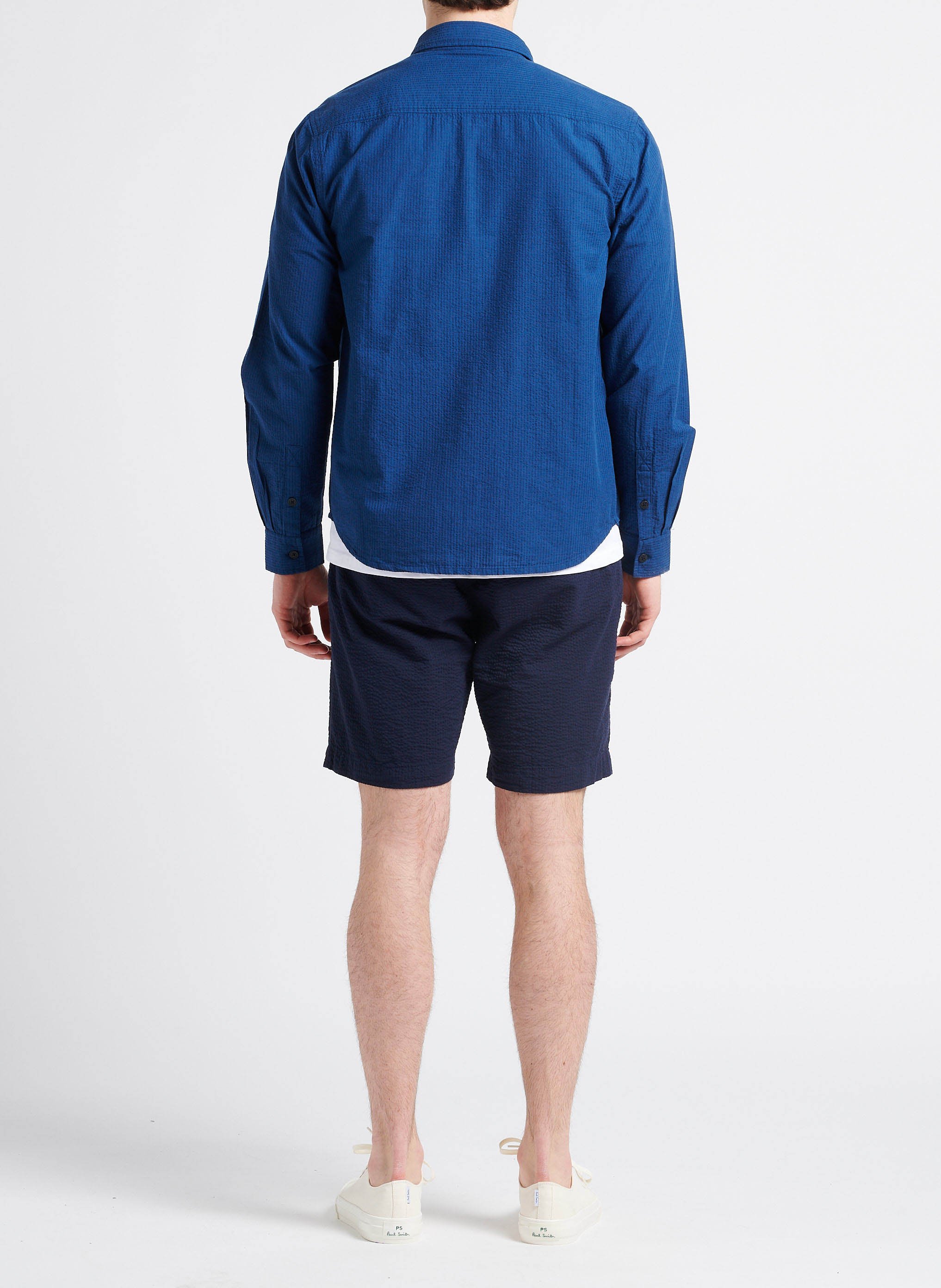 Chemise à carreaux 100% coton  THINKING MU Bleu