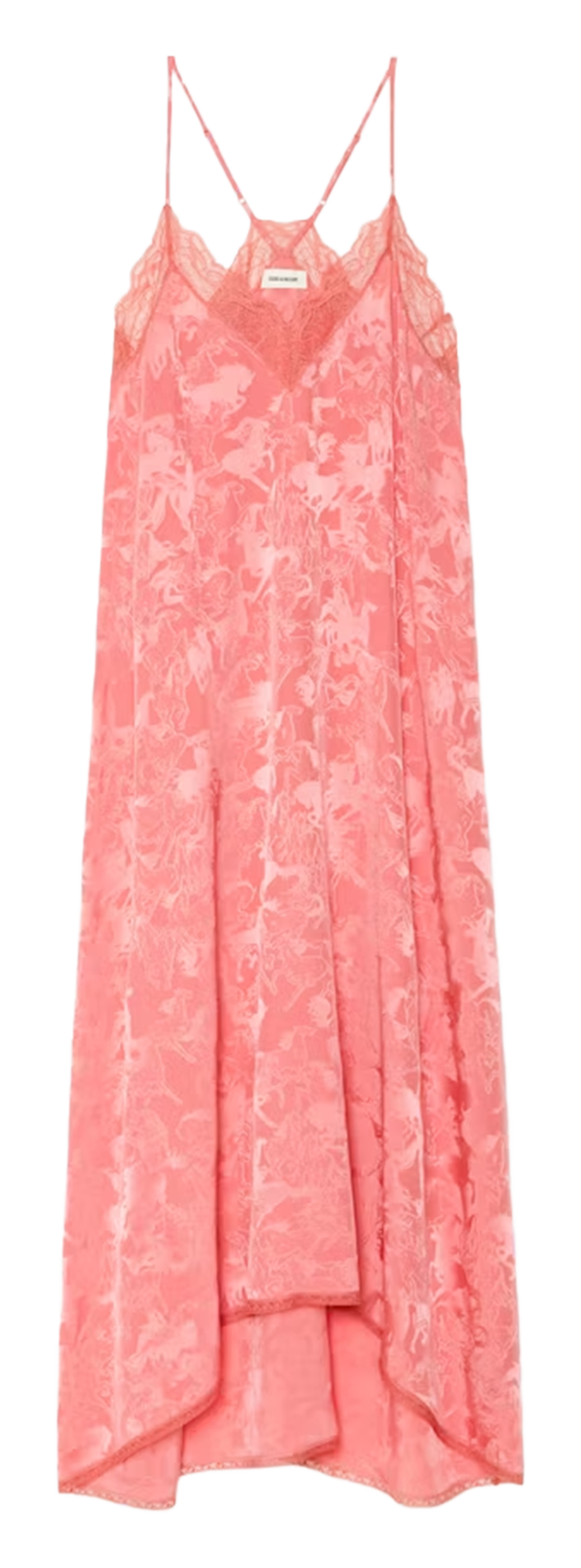 Robe longue brodée Rose