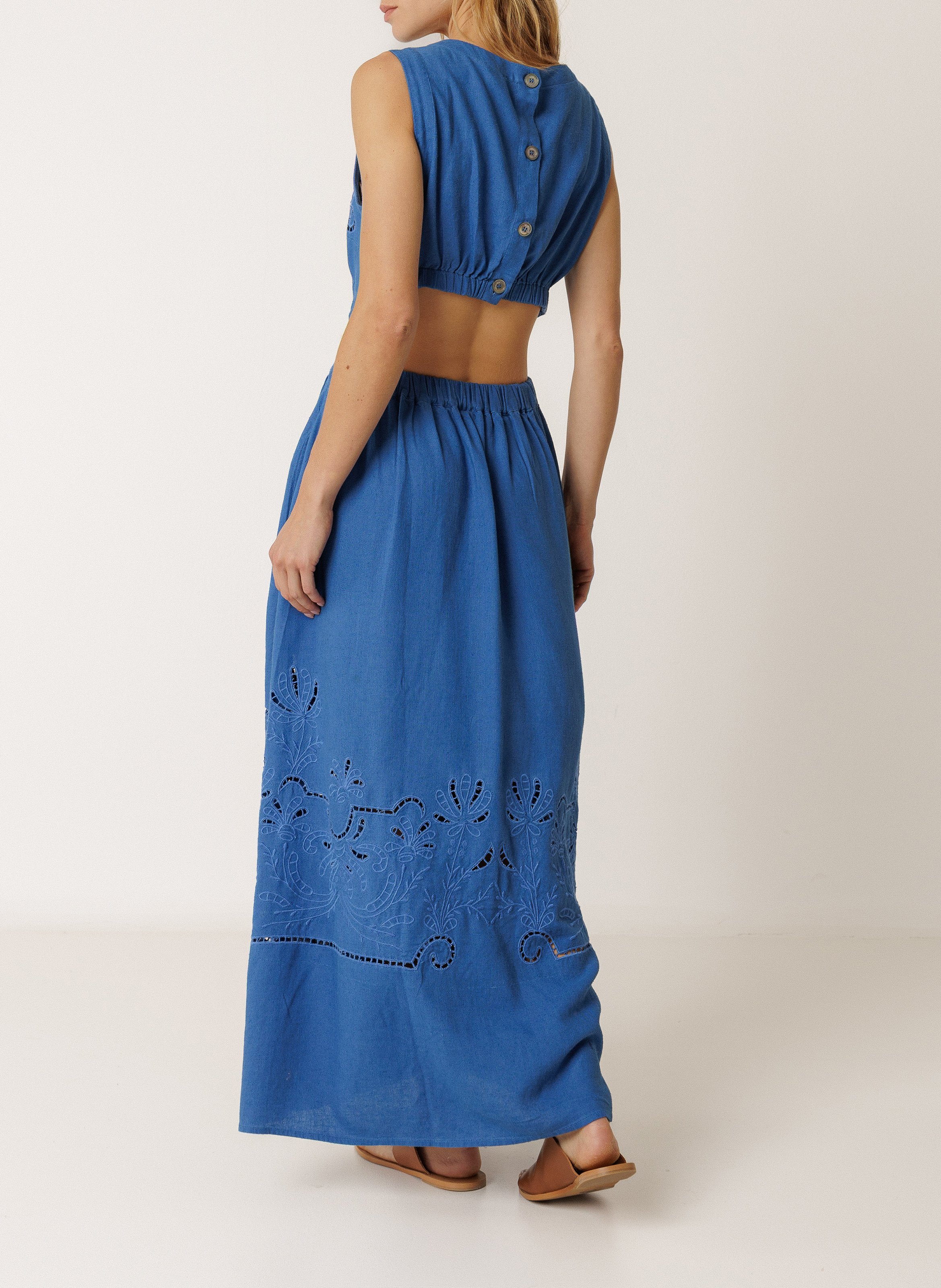 Midikleid mit Rundhalsausschnitt INDI & COLD Blau