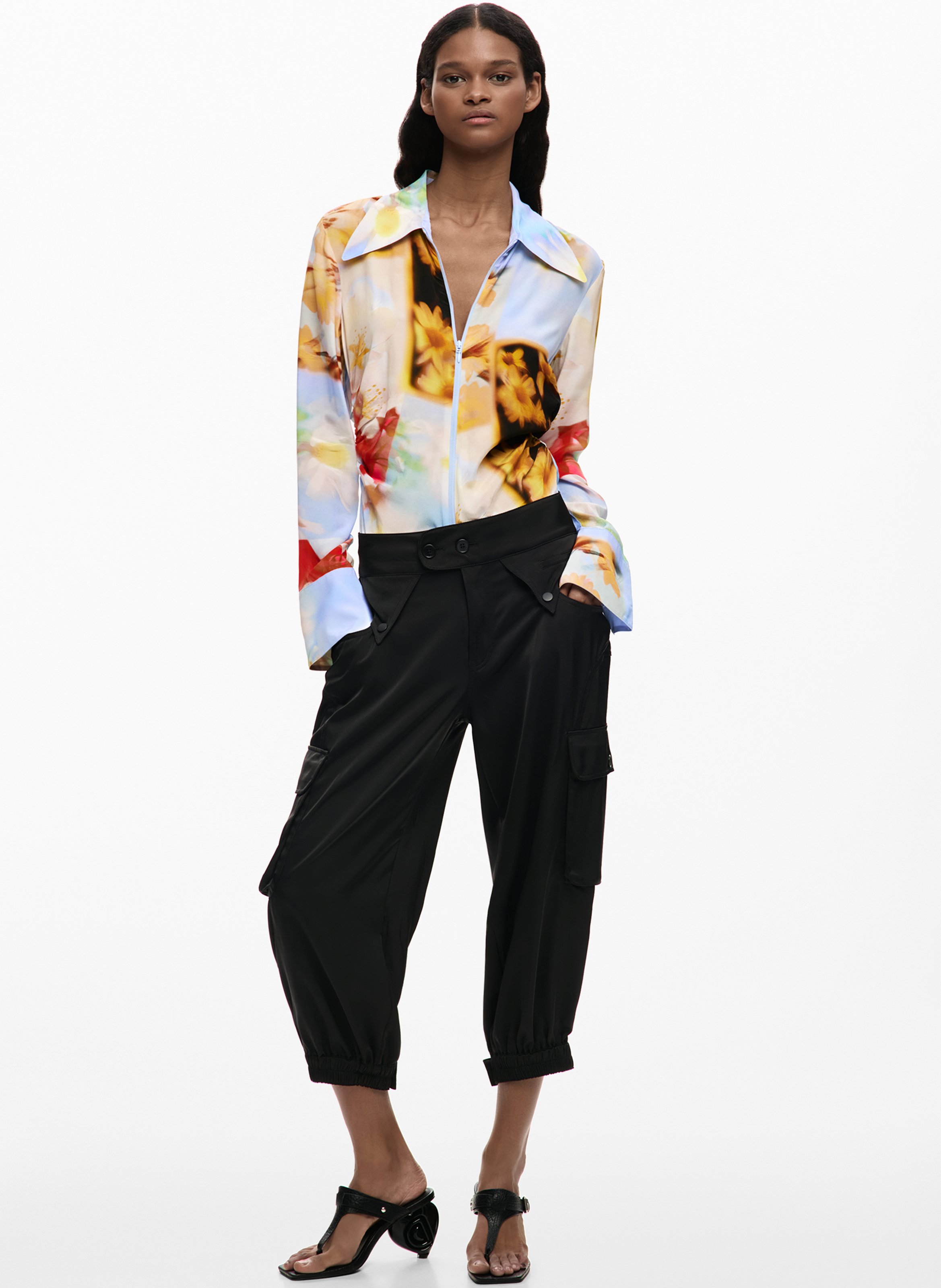 Pantacourt droit DESIGUAL Noir