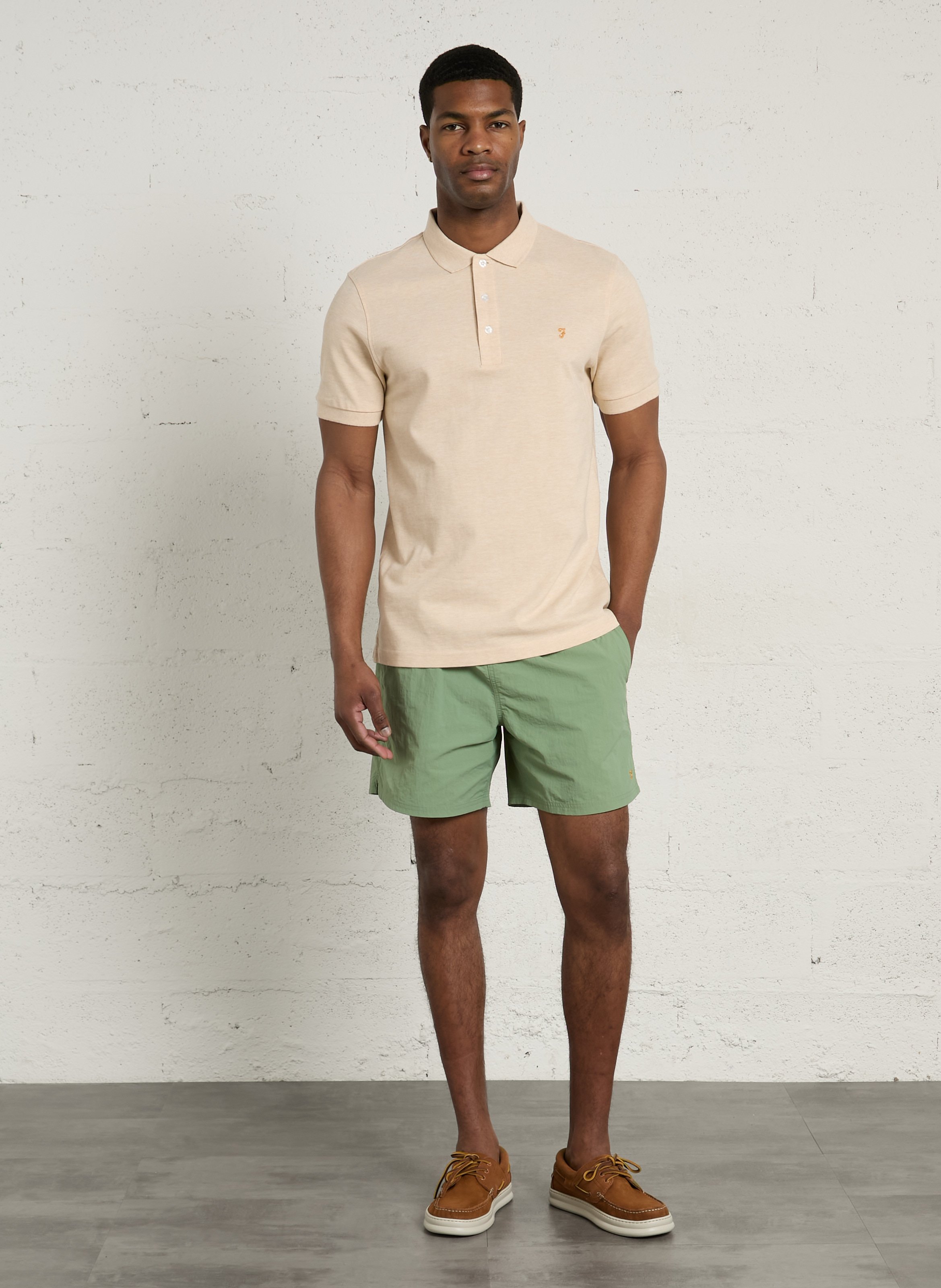 Polo à manches courtes en coton bio  FARAH Gris