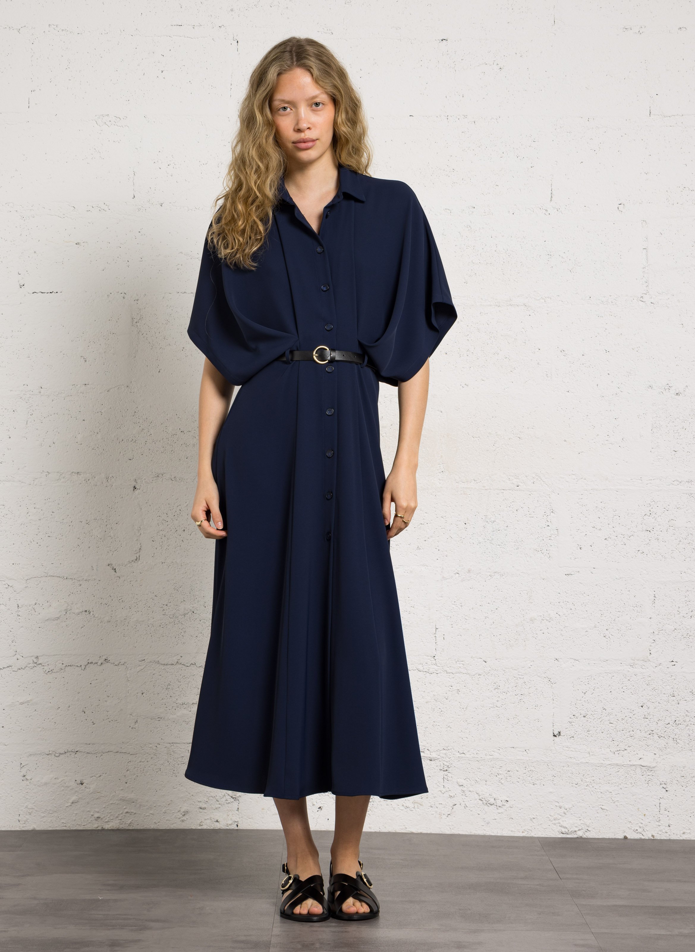 Long dress with classic collar IMPERIAL