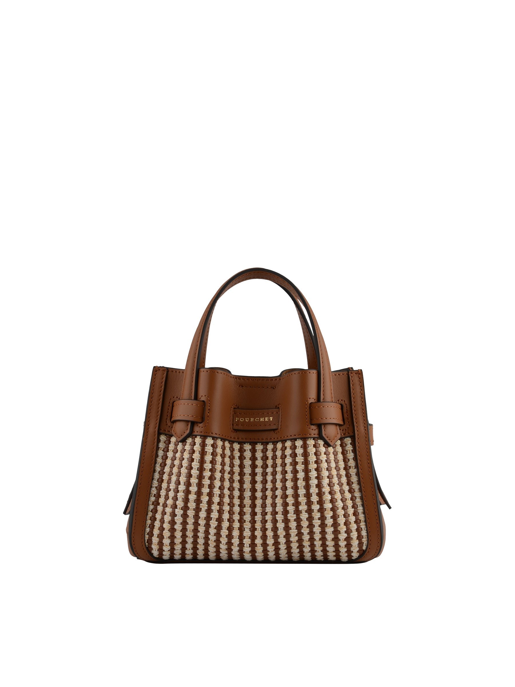 Calfskin leather handbag POURCHET