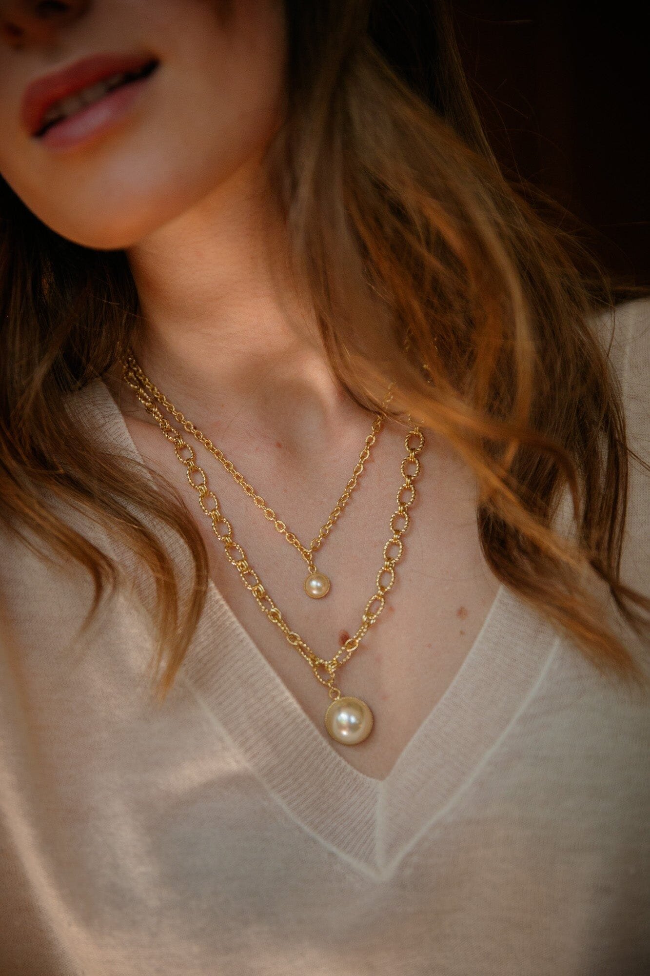 Gold-plated pearl necklace MONSIEUR SIMONE Silver