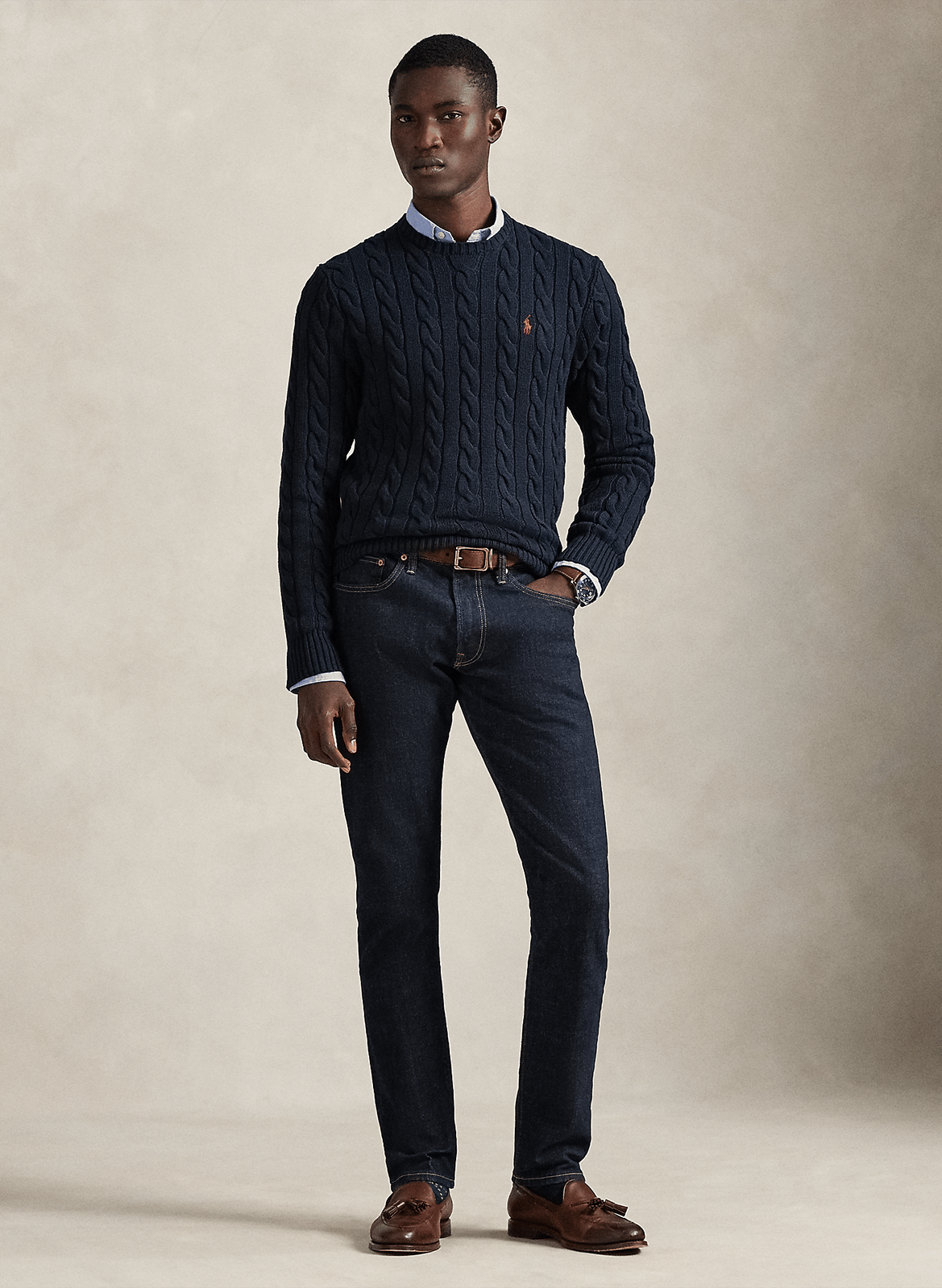 Rundhalspullover aus Baumwolle, Regular Fit POLO RALPH LAUREN Blau