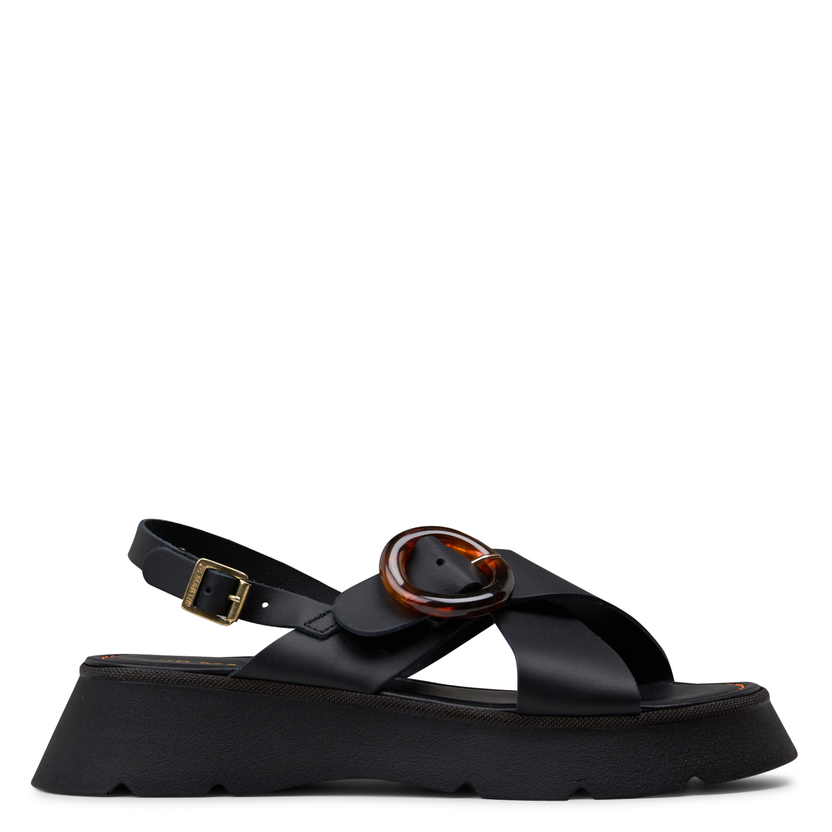 Solid leather wedge sandals JB MARTIN Black