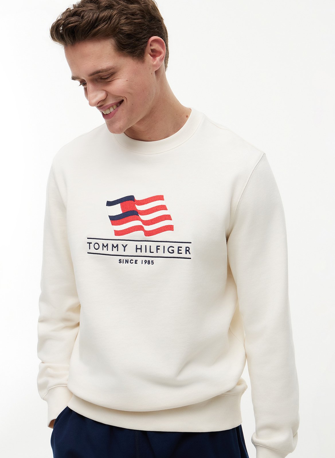 Bedruckter Rundhals-Sweater TOMMY HILFIGER Gelb