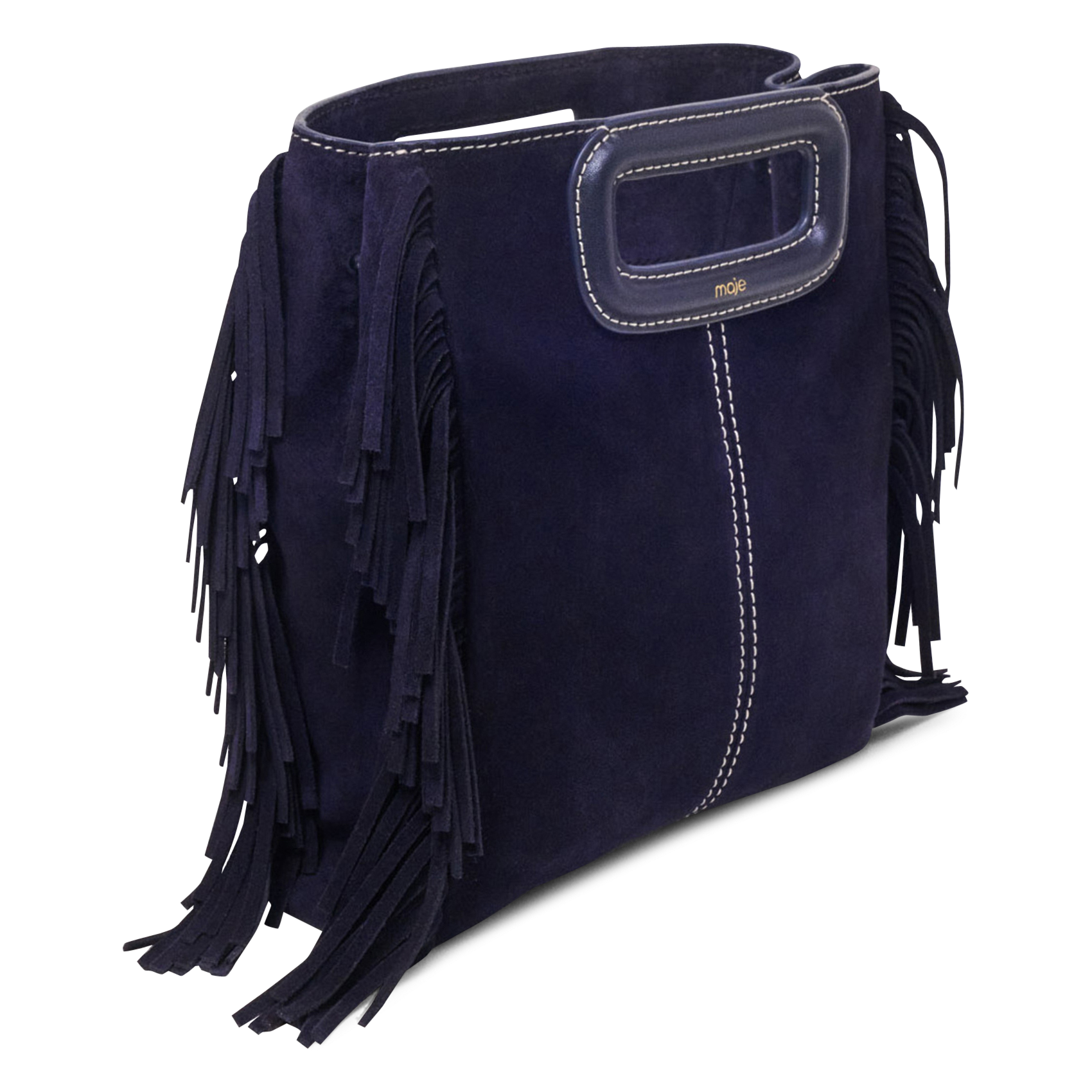 Sac bandoulière en cuir MAJE Bleu