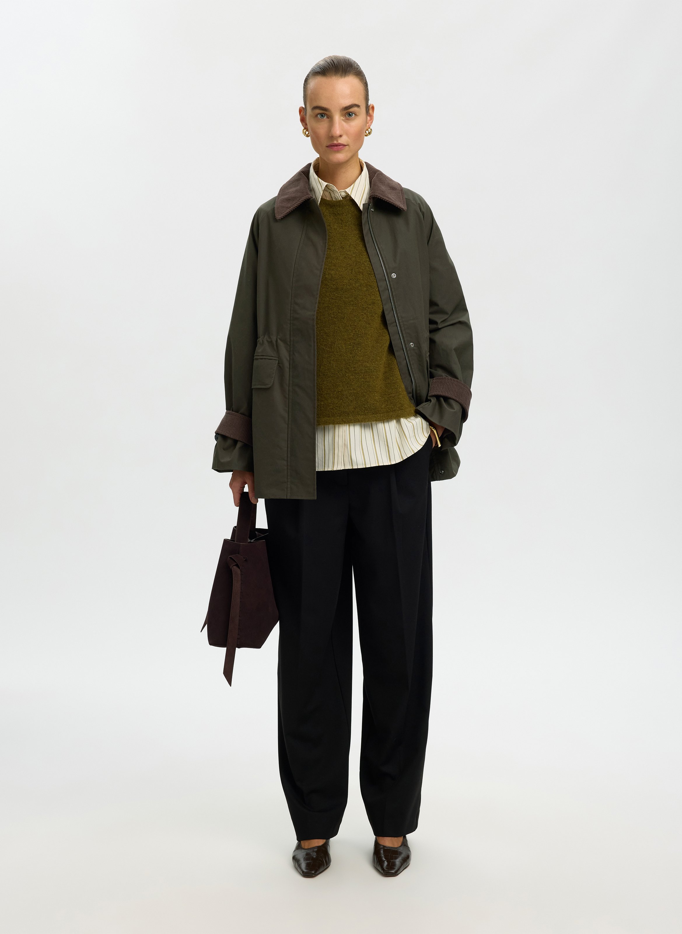 Gerade Baumwolljacke SELECTED Grun