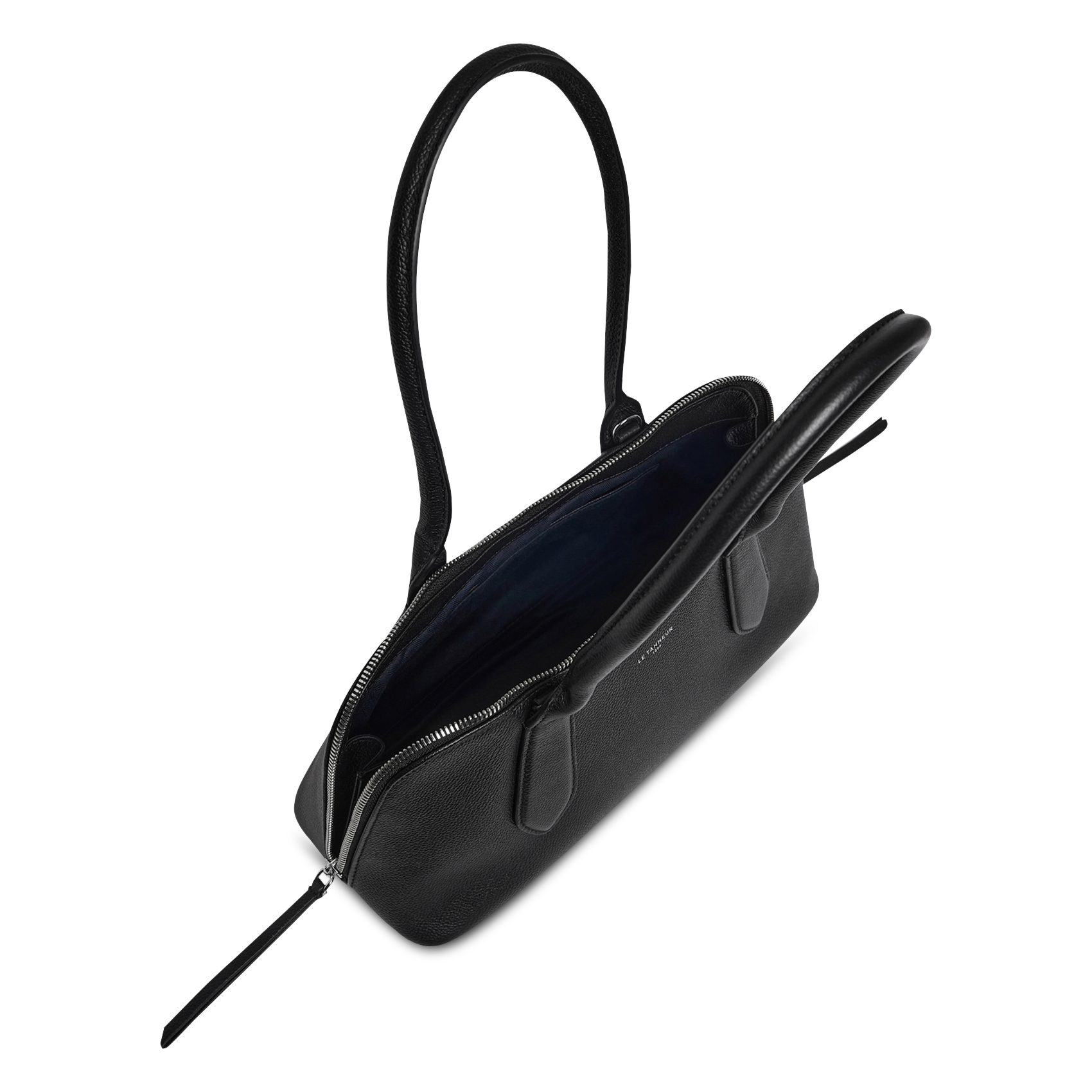 Cylindrical leather shoulder bag LE TANNEUR Black