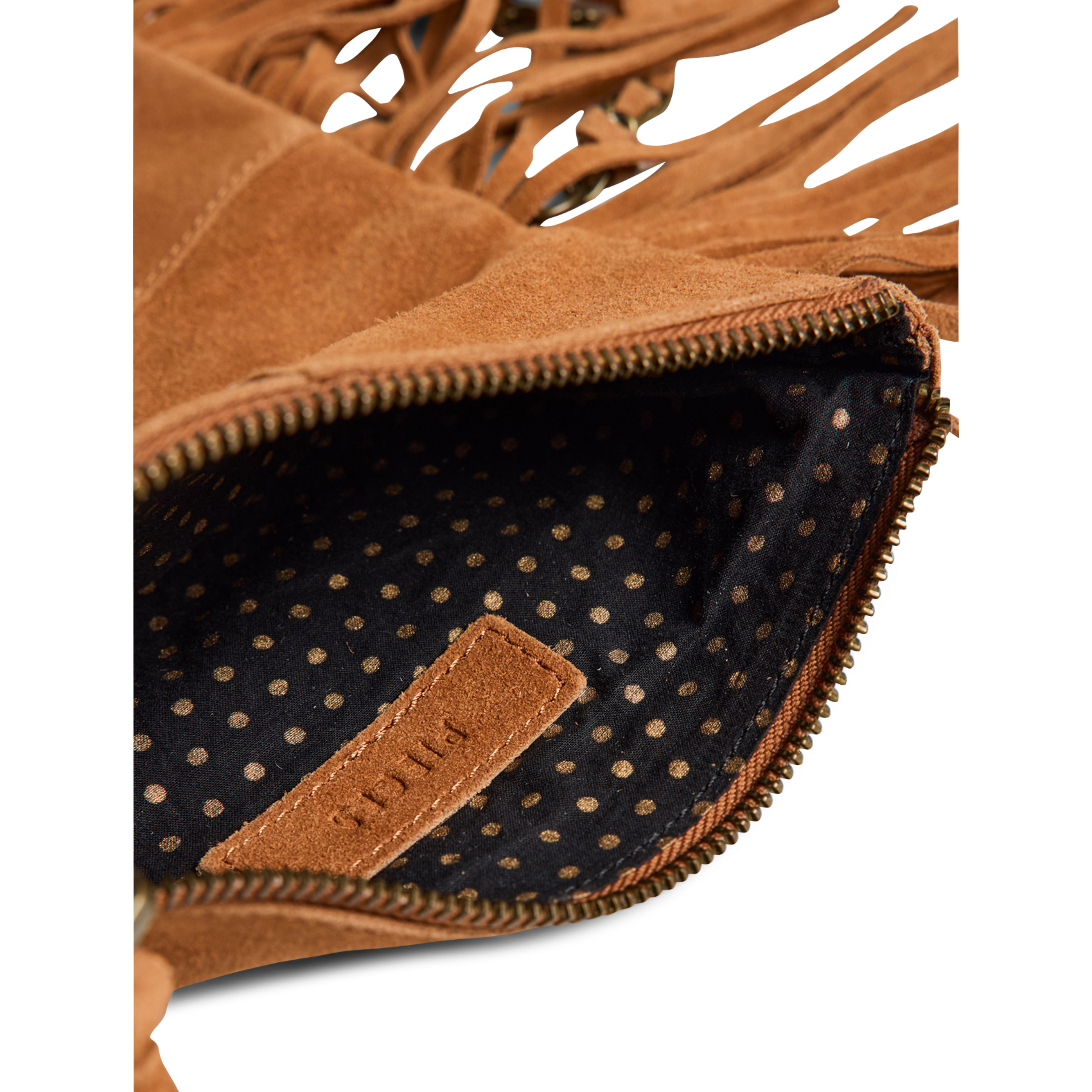 Leather shoulder bag PIECES Brown