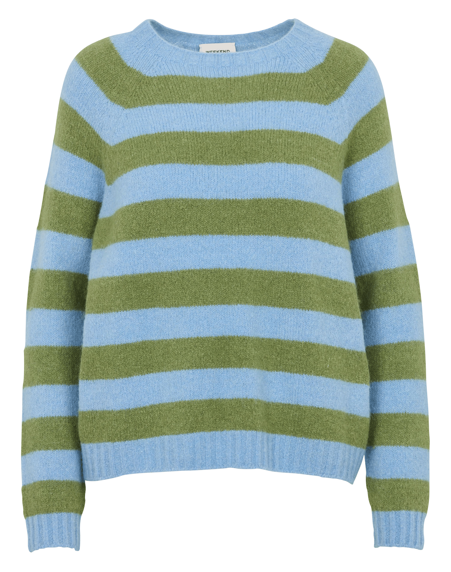 Oversized striped boat neck sweater in mixed knit MAX MARA WEEK END Blue