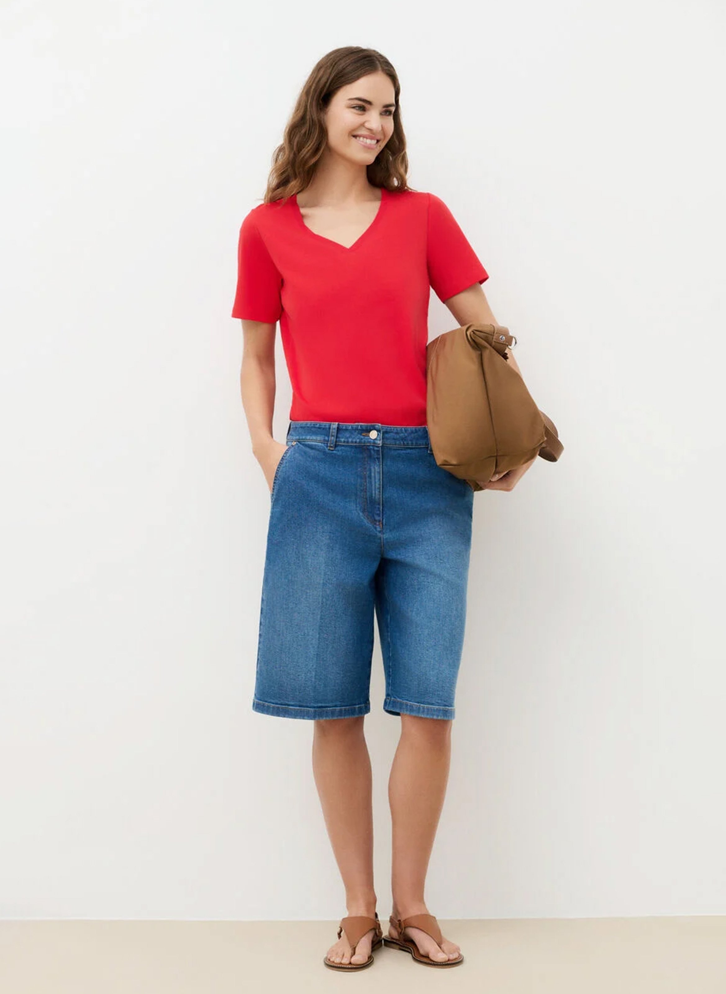 Gerade geschnittene Bermudashorts aus Baumwoll-Mix CAROLL Blau