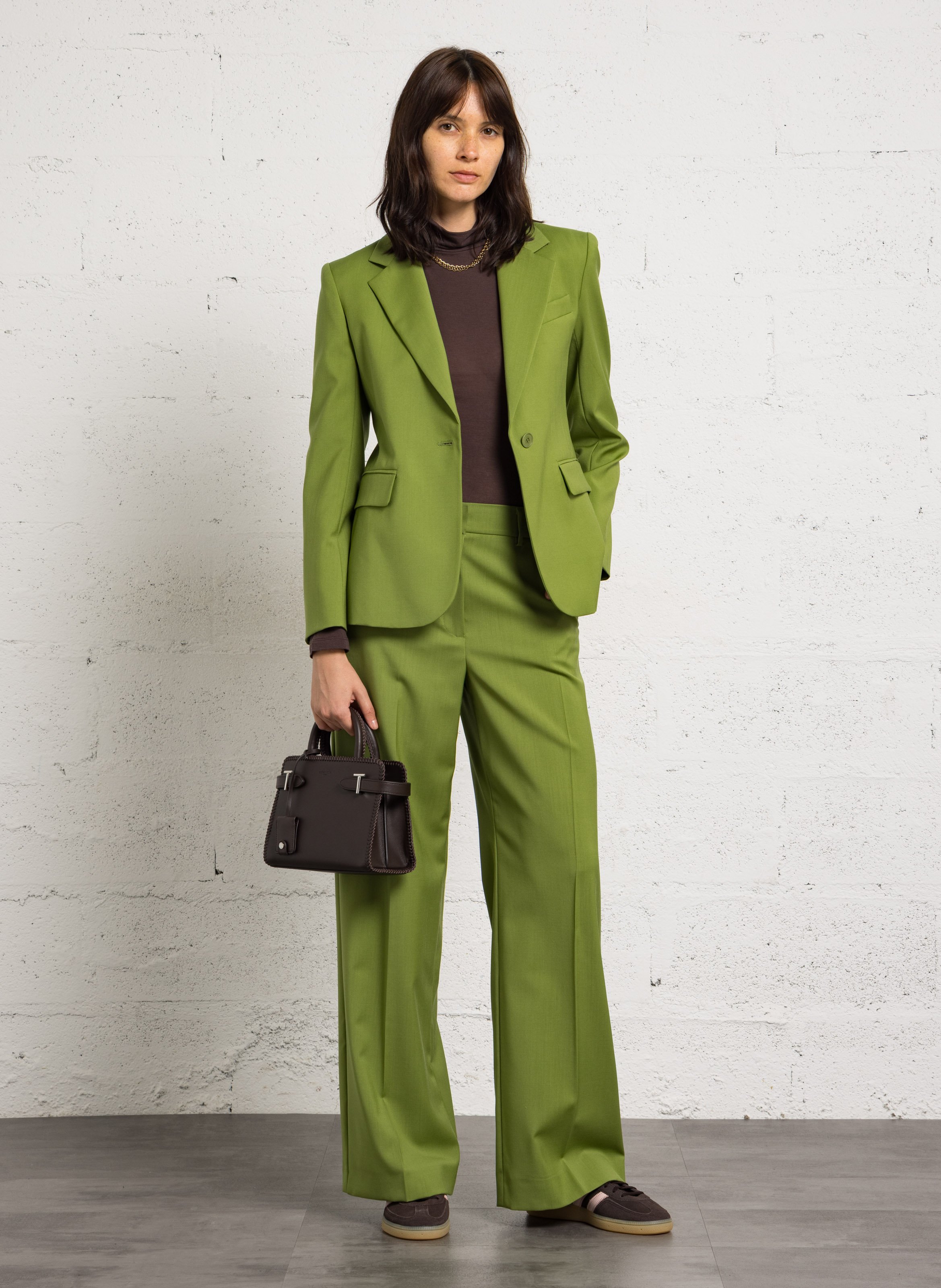 Wide-leg wool pants MAX MARA WEEK END Green