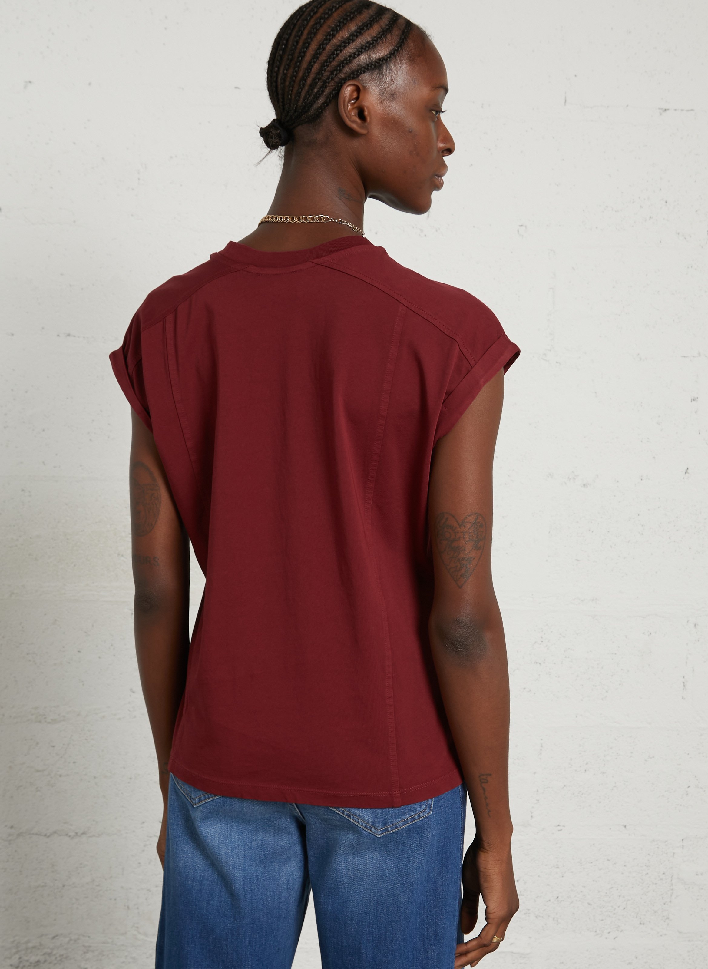 Round-neck cotton T-shirt  MAISON 123 Red
