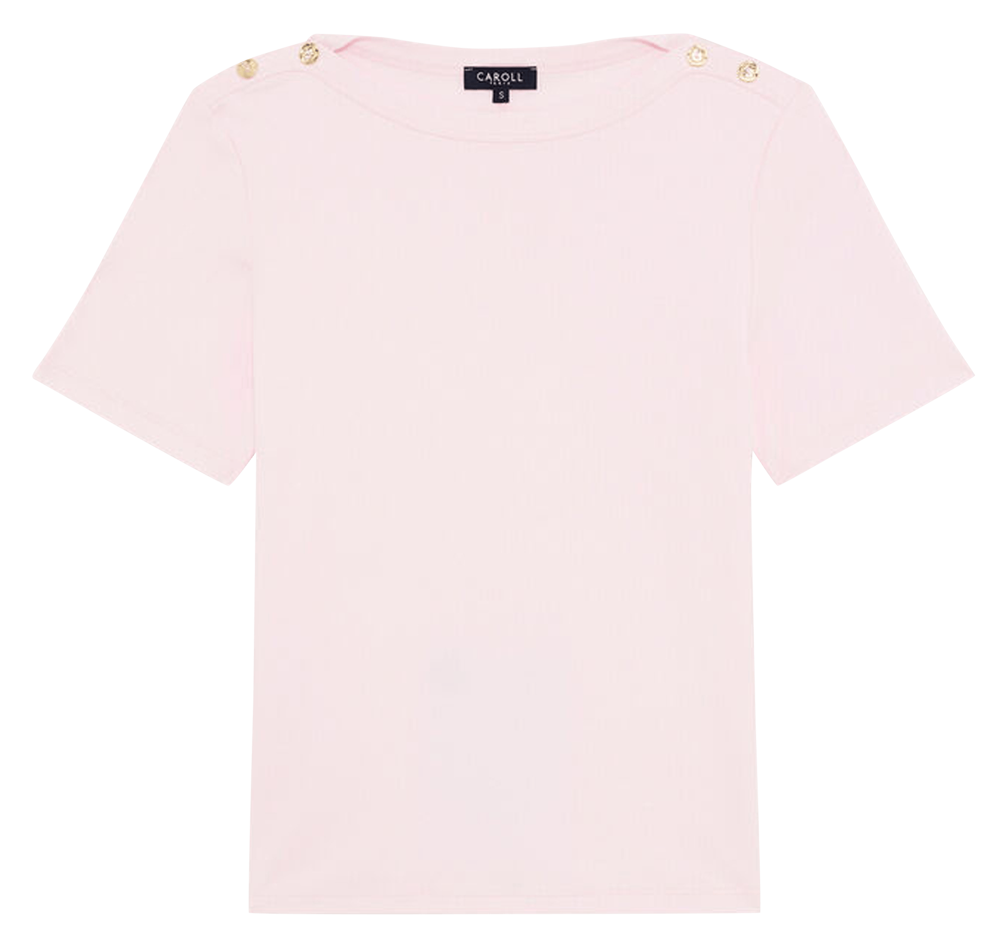 Tee-shirt ajusté en coton CAROLL Rose