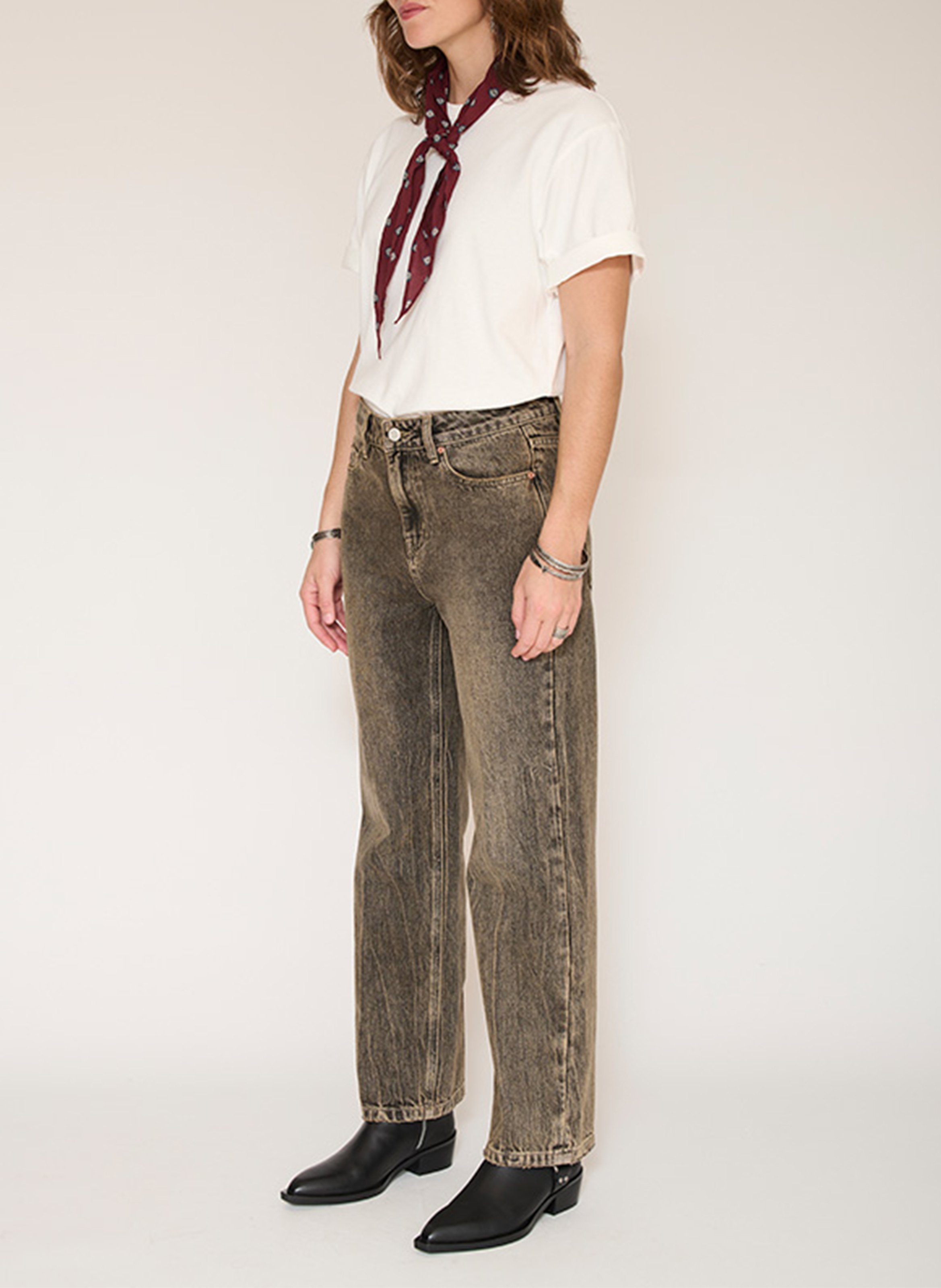 Gerade geschnittene Baumwollhose MKT Braun