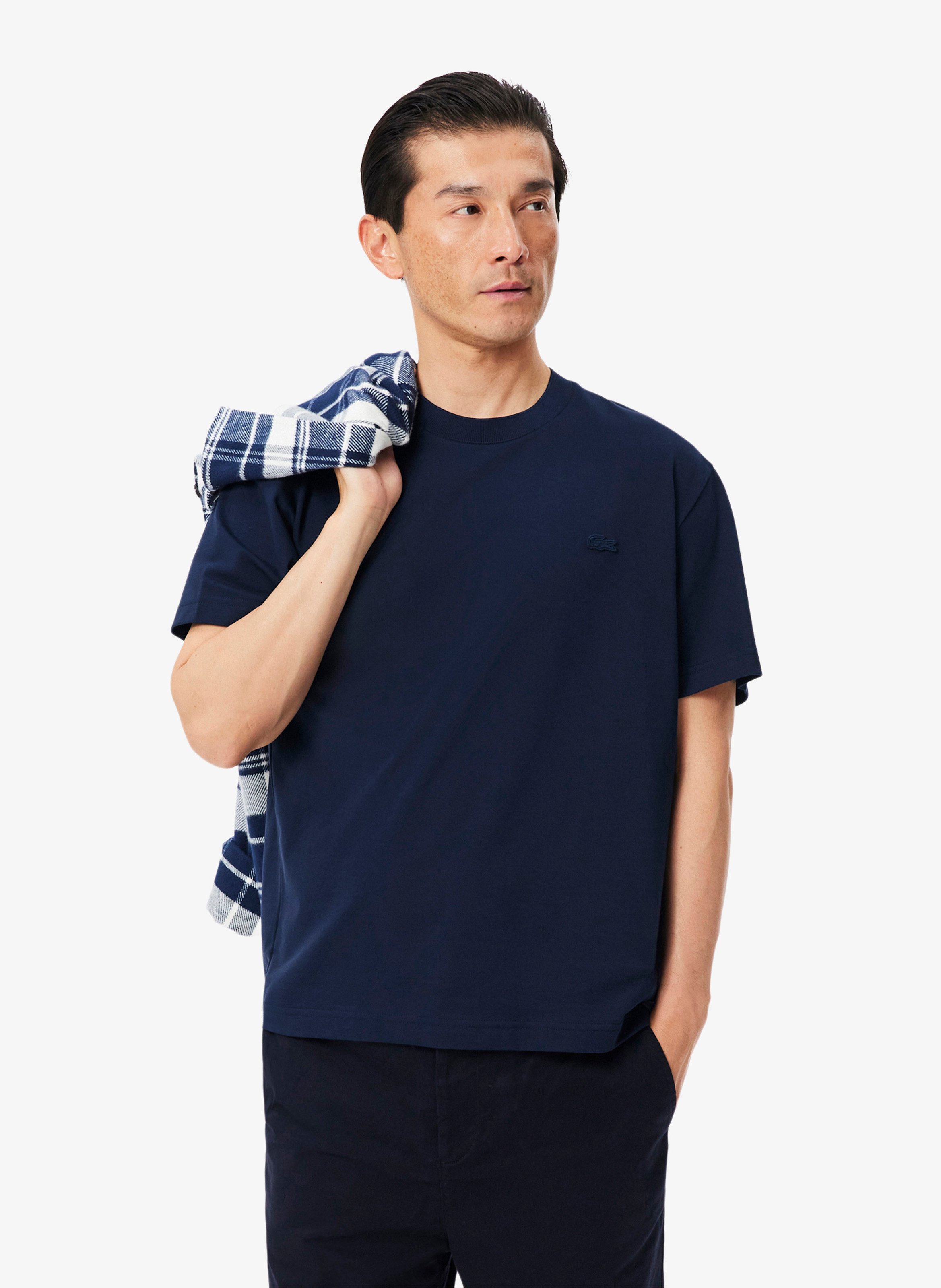 Gerade geschnittenes T-Shirt aus Baumwolle LACOSTE Blau