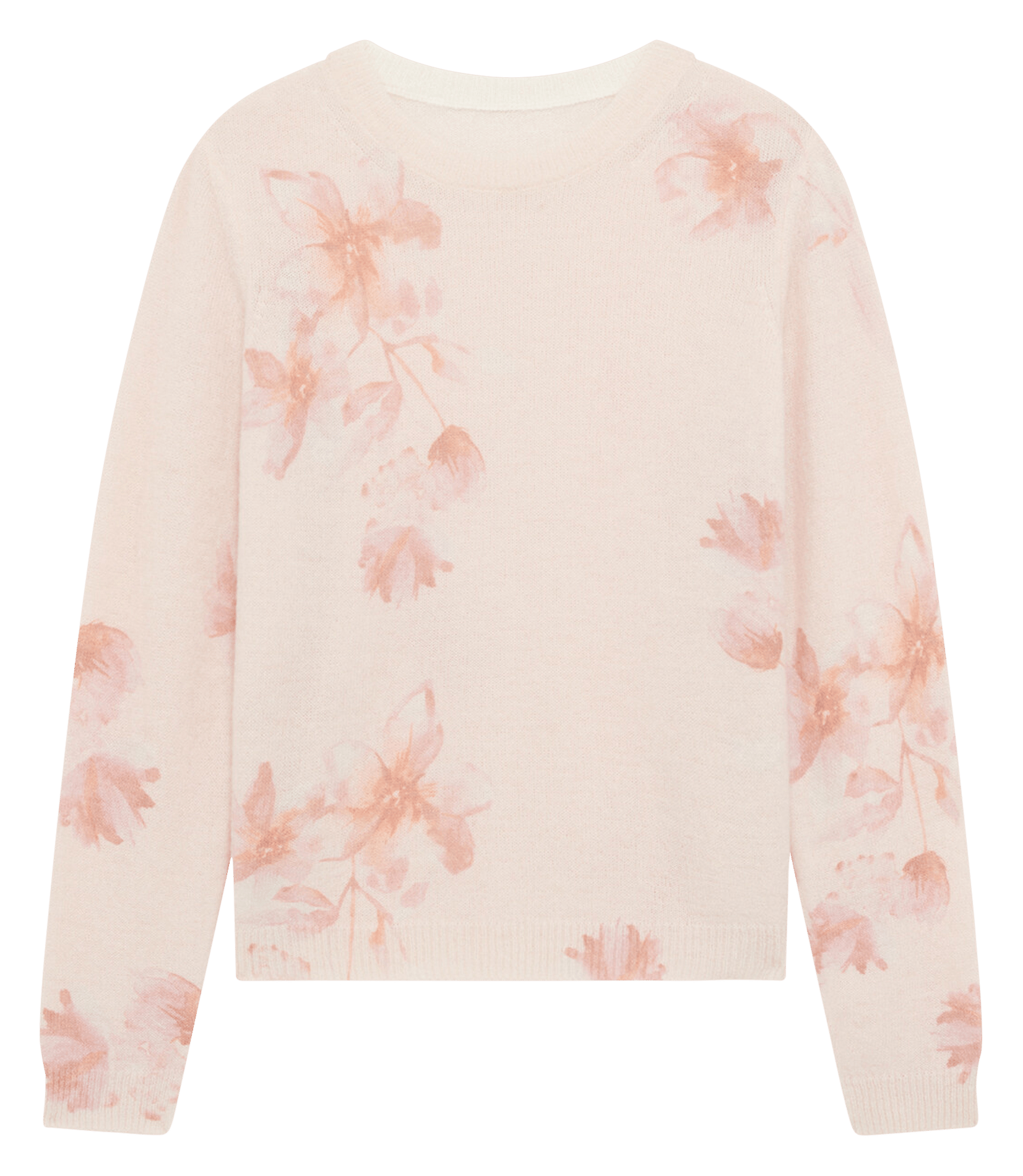 Round-neck printed sweater 262K-MFABIO Crl-m-fleur-peinte-beige