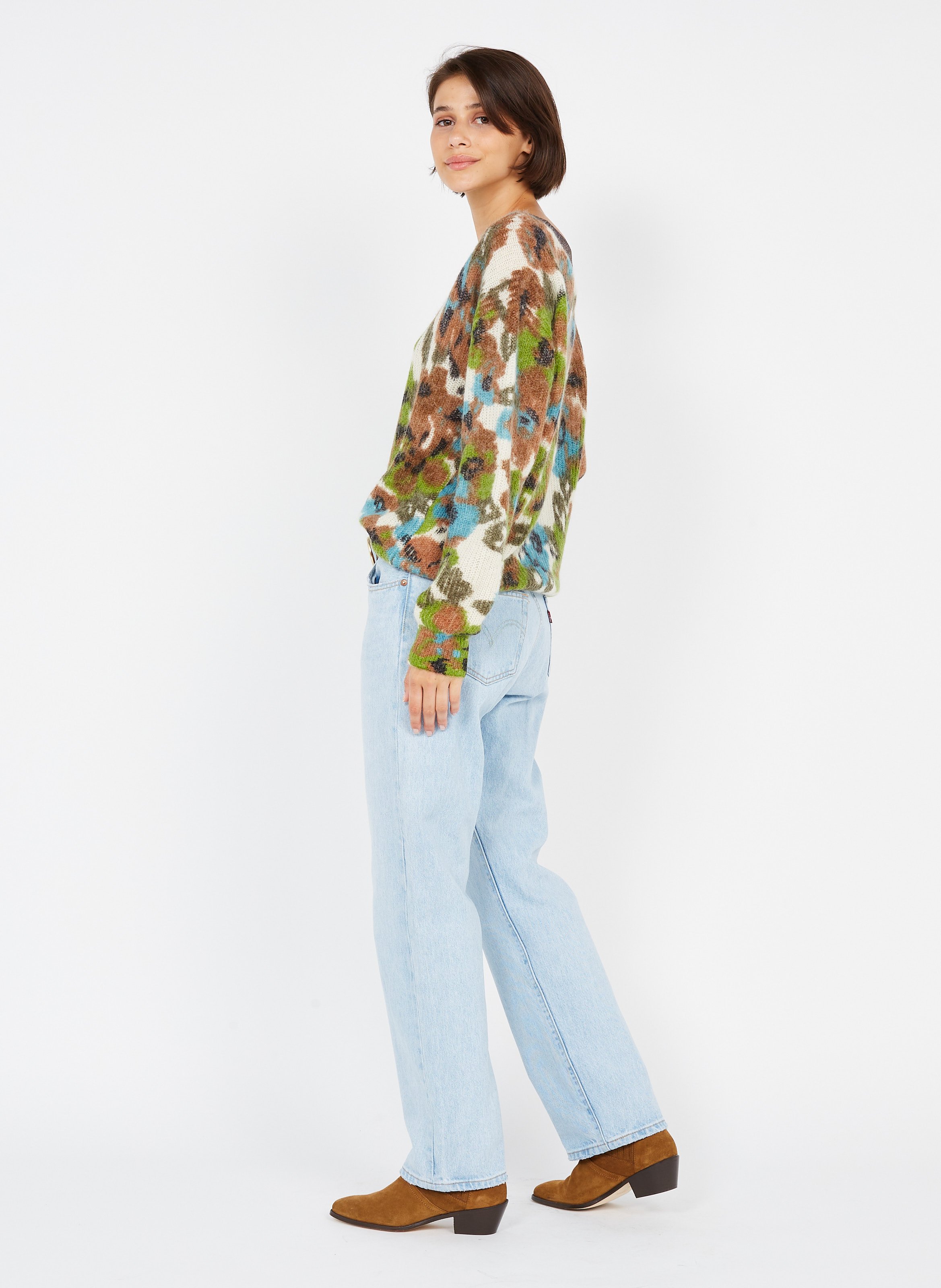 Ceinture en cuir grainé  ONE STEP Marron