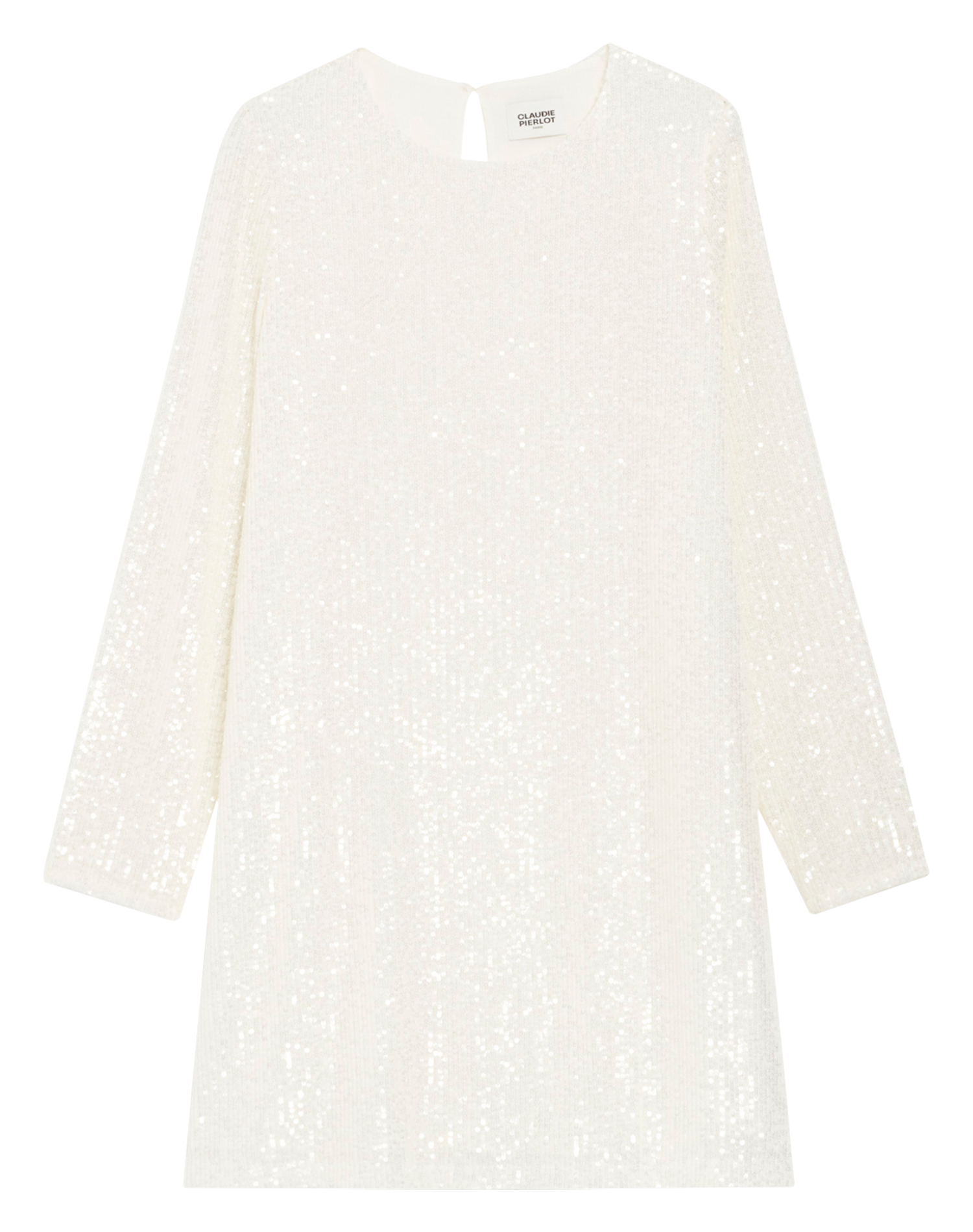 Robe courte col rond à sequins  CLAUDIE PIERLOT Beige