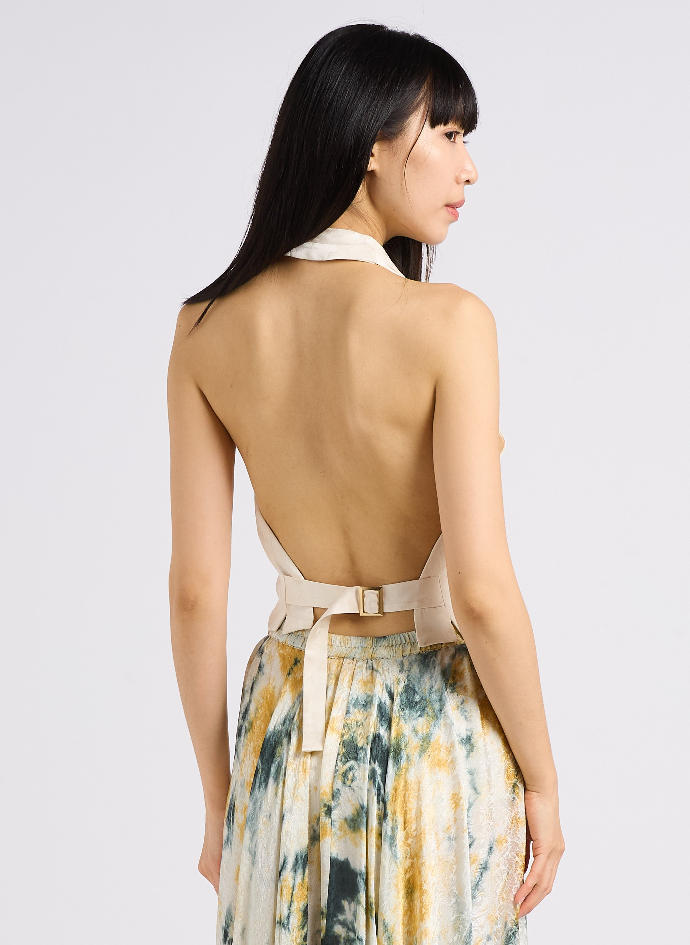  Gilet de costume dos nu satiné MES DEMOISELLES Blanc