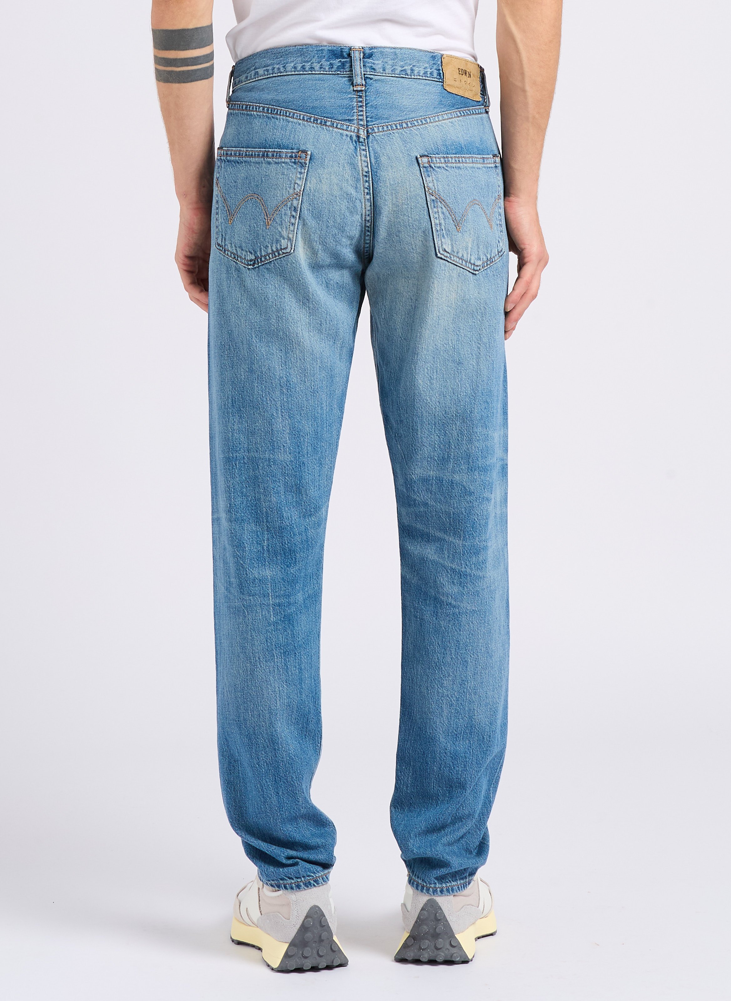Straight-leg faded cotton jeans EDWIN Blue