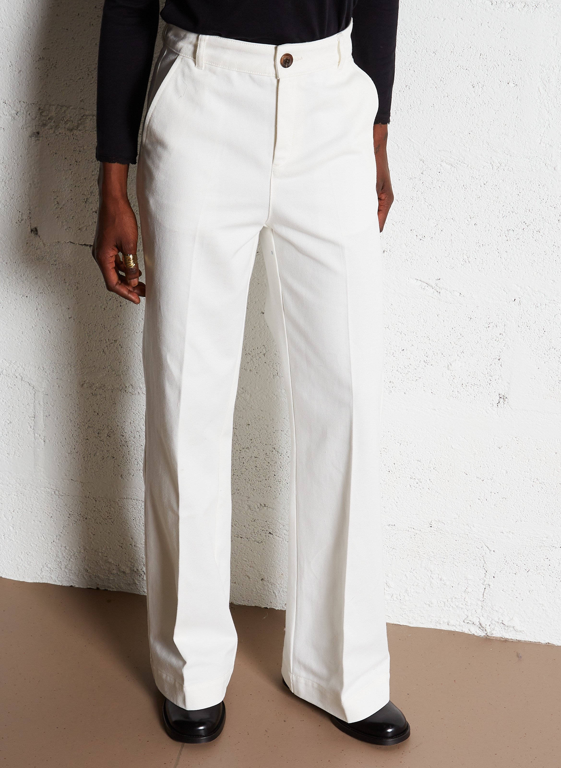 Jean large en coton SOEUR Blanc