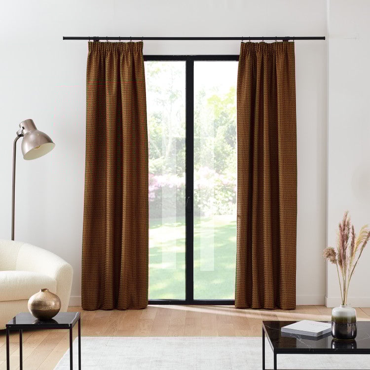 Rideau à galon fronceur doublé Noir