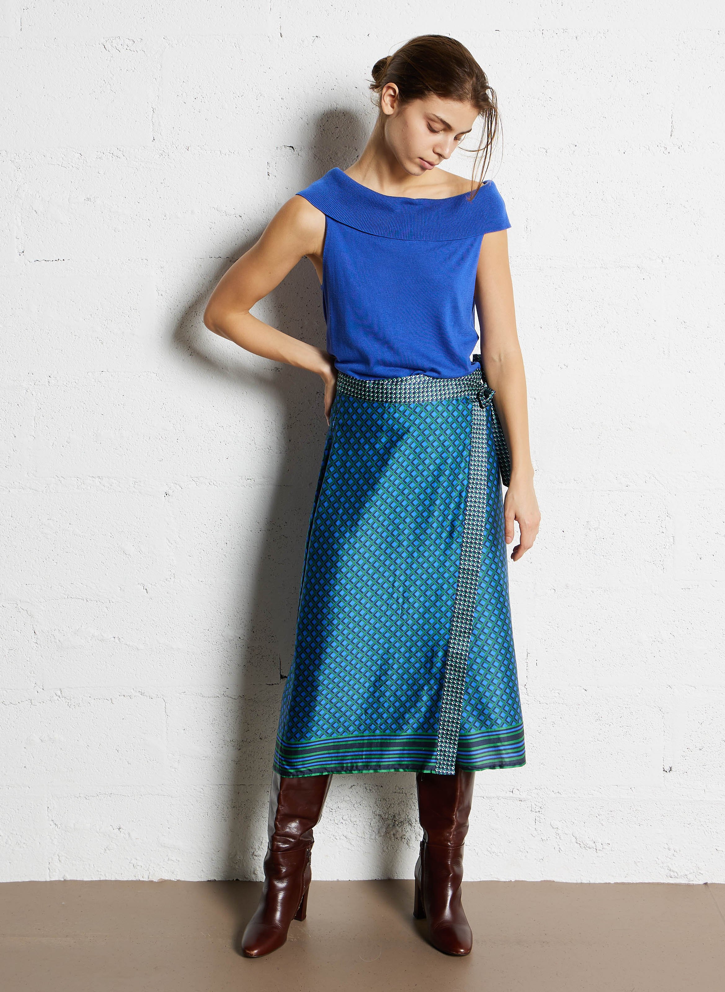 Anel - Bedruckter Midirock LA PETITE ETOILE Grun