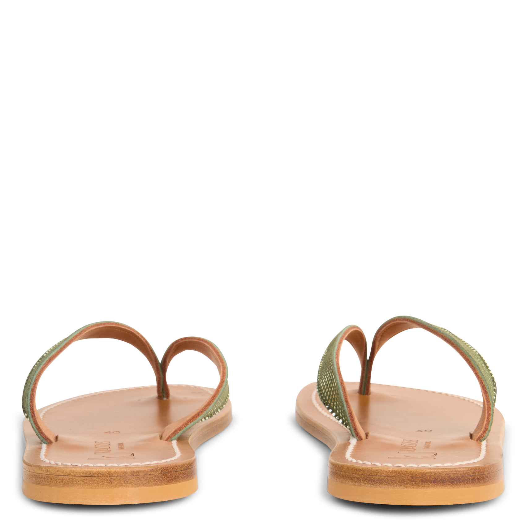 Sandales plates en cuir  K JACQUES Vert