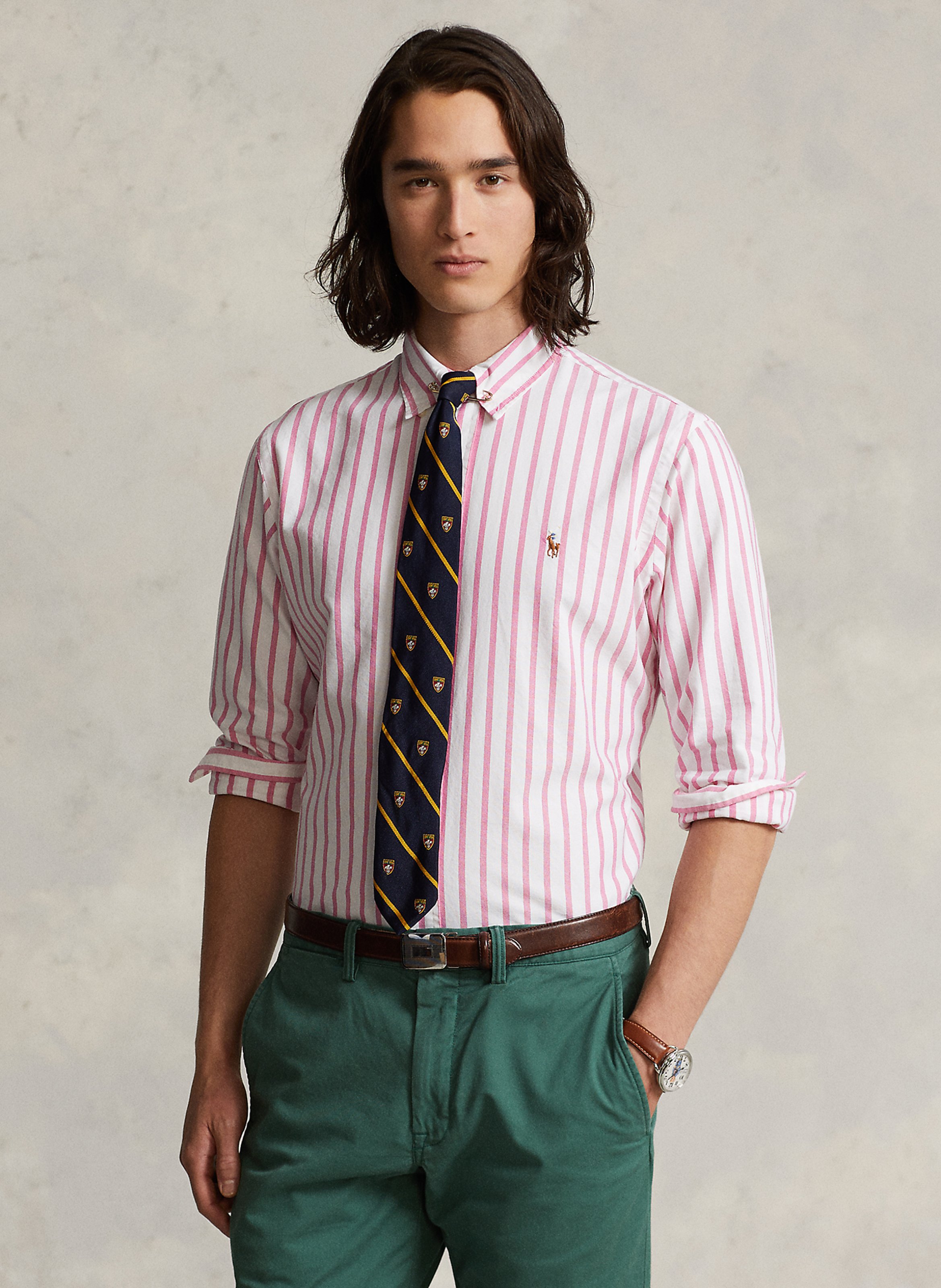 Carry stripes striped shirt 5149b pink-white Polo Ralph Lauren - Men ...