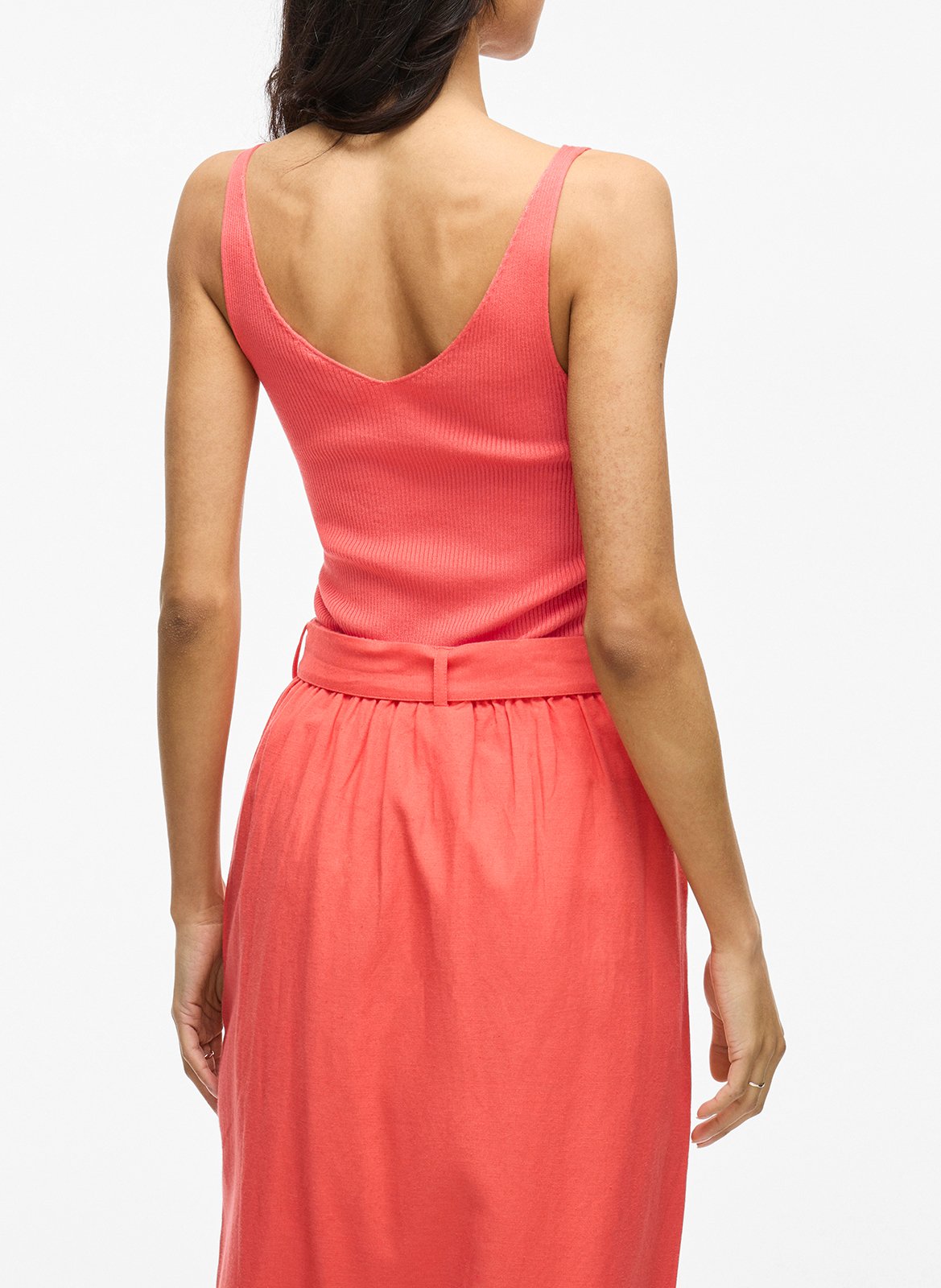 Débardeur ajusté côtelé VILA Rose