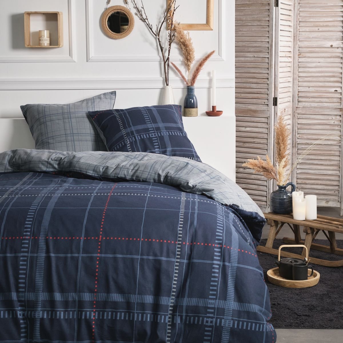 Printed cotton bed set TODAY LINGE DE MAISON Blue