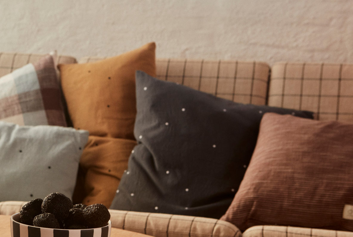 Cotton cushion cover OYOY LIVING DESIGN Black