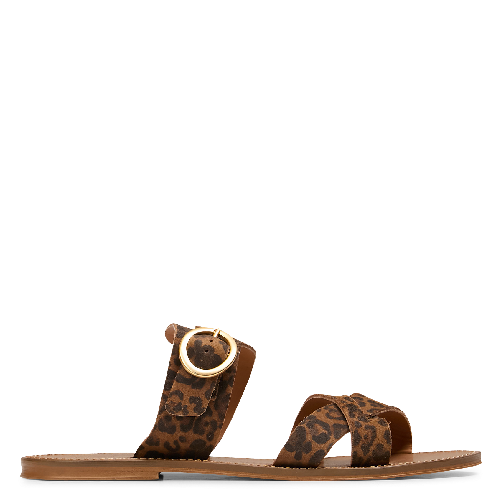 Flat calfskin leather sandals MAISON TOUFET Multicolored