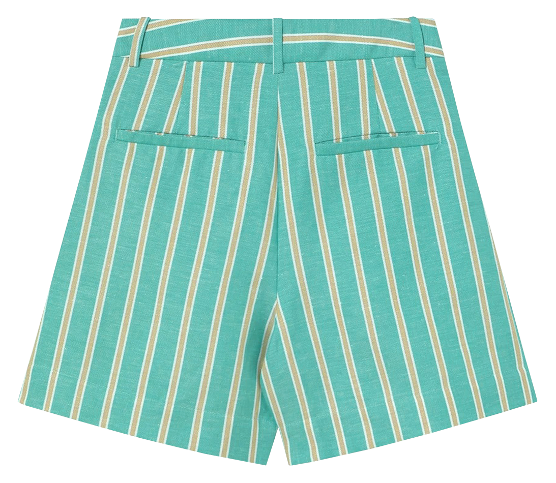 Straight cotton-blend shorts Green