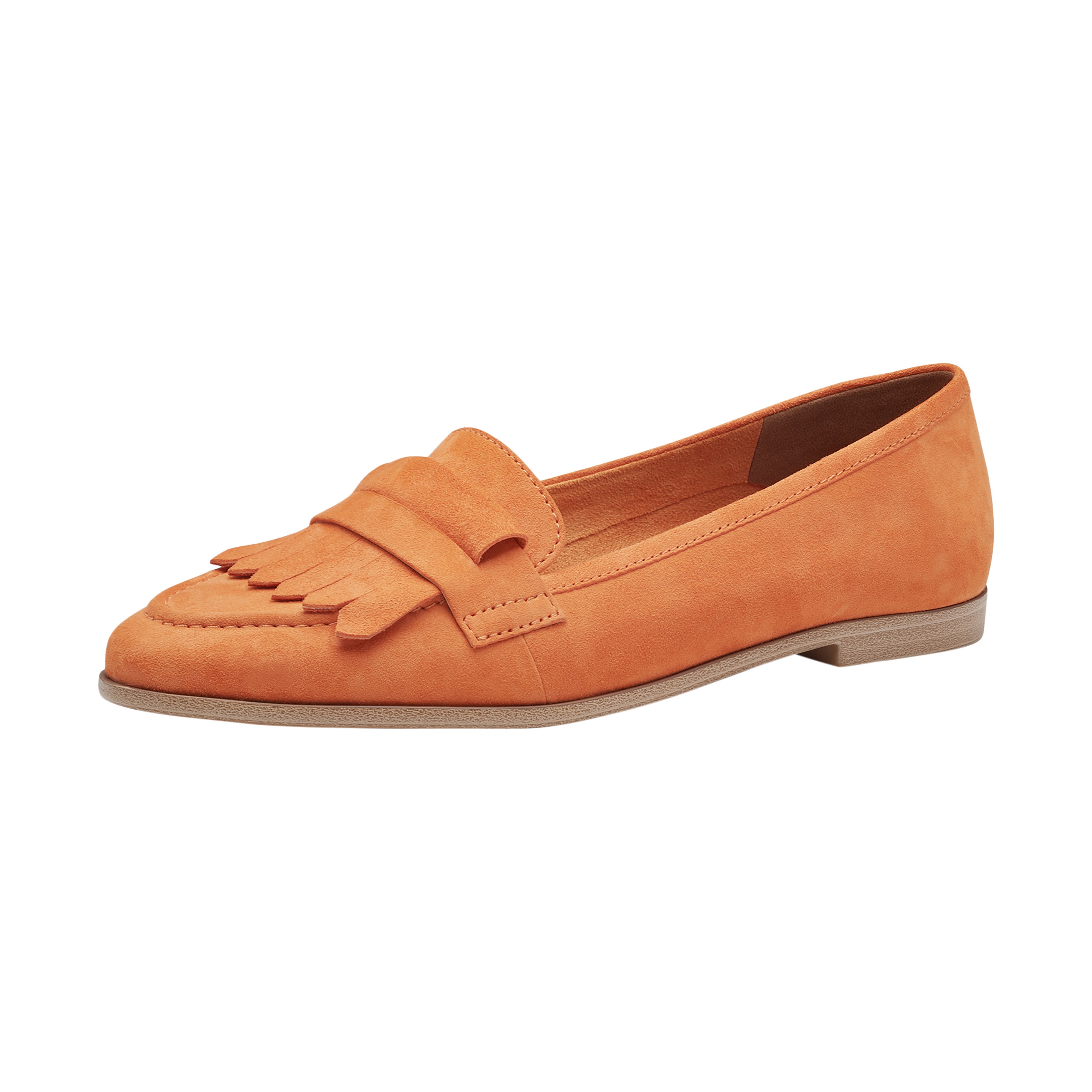 Leather moccasins TAMARIS Orange