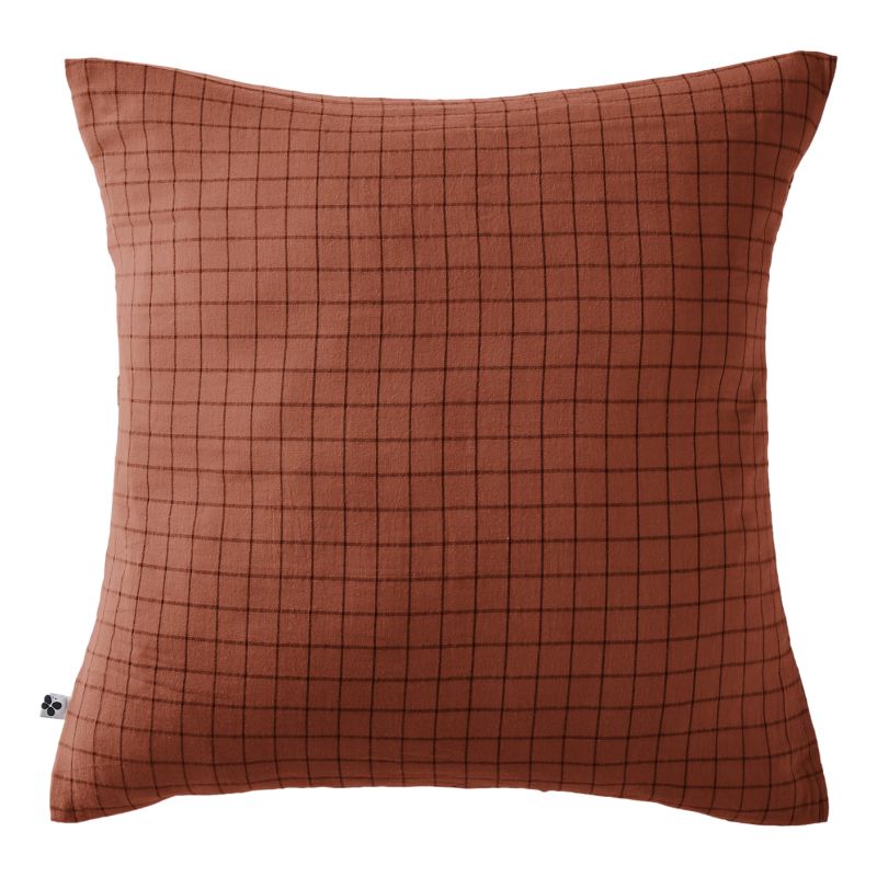 Cotton percale pillow case L'EFFET PAPILLON Red
