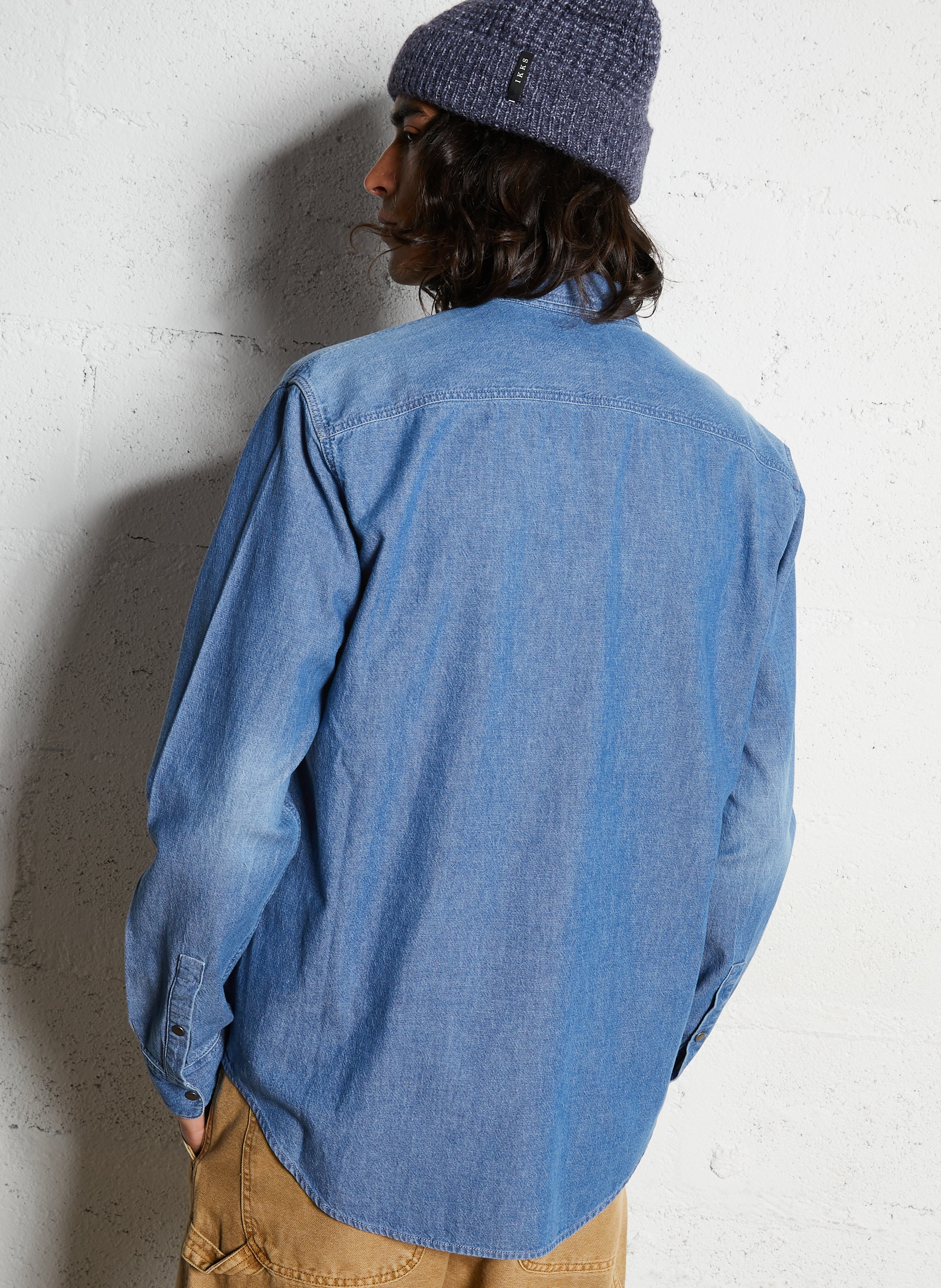 Gerade geschnittenes Jeanshemd mit Knopfleiste IKKS Blau