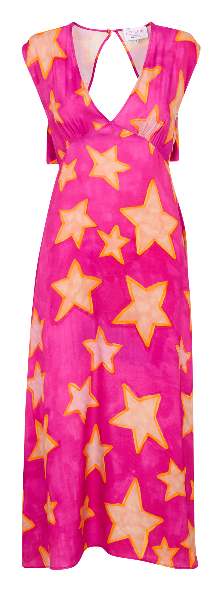 Straight V-neck dress ELISE CHALMIN Pink