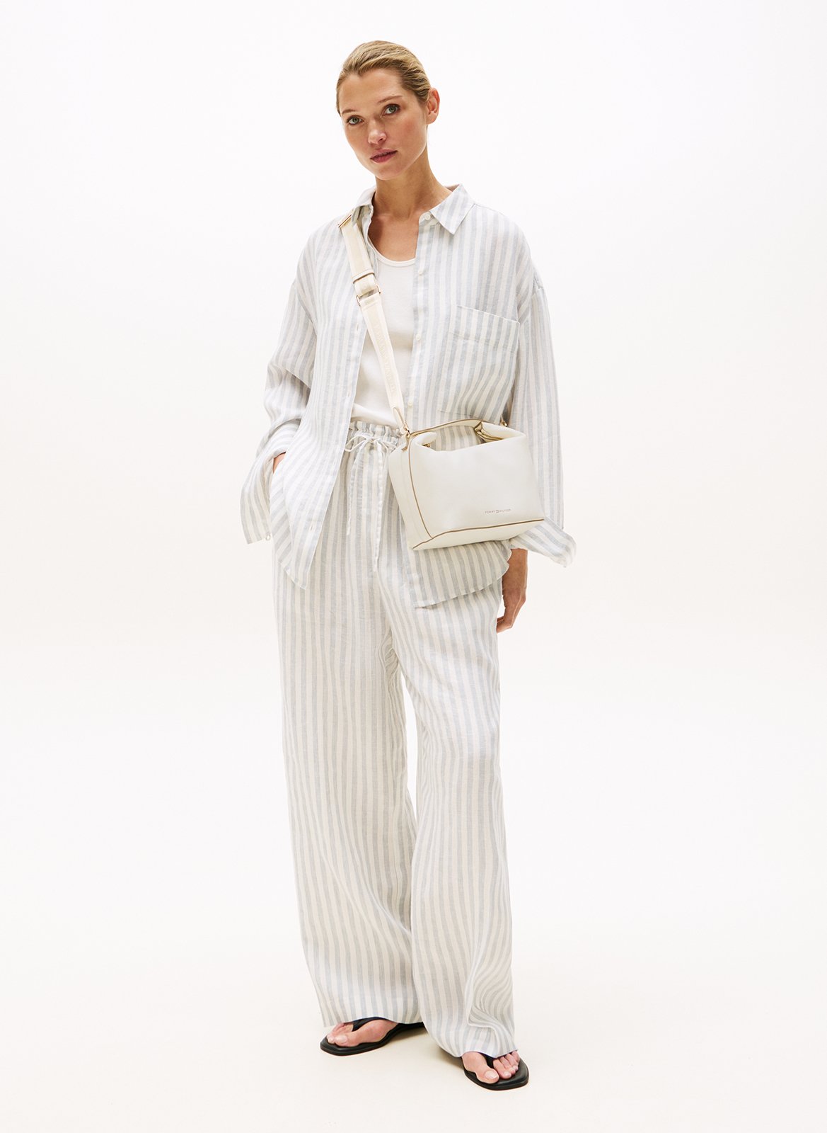 Sac bandoulière en toile à logo TOMMY HILFIGER Jaune