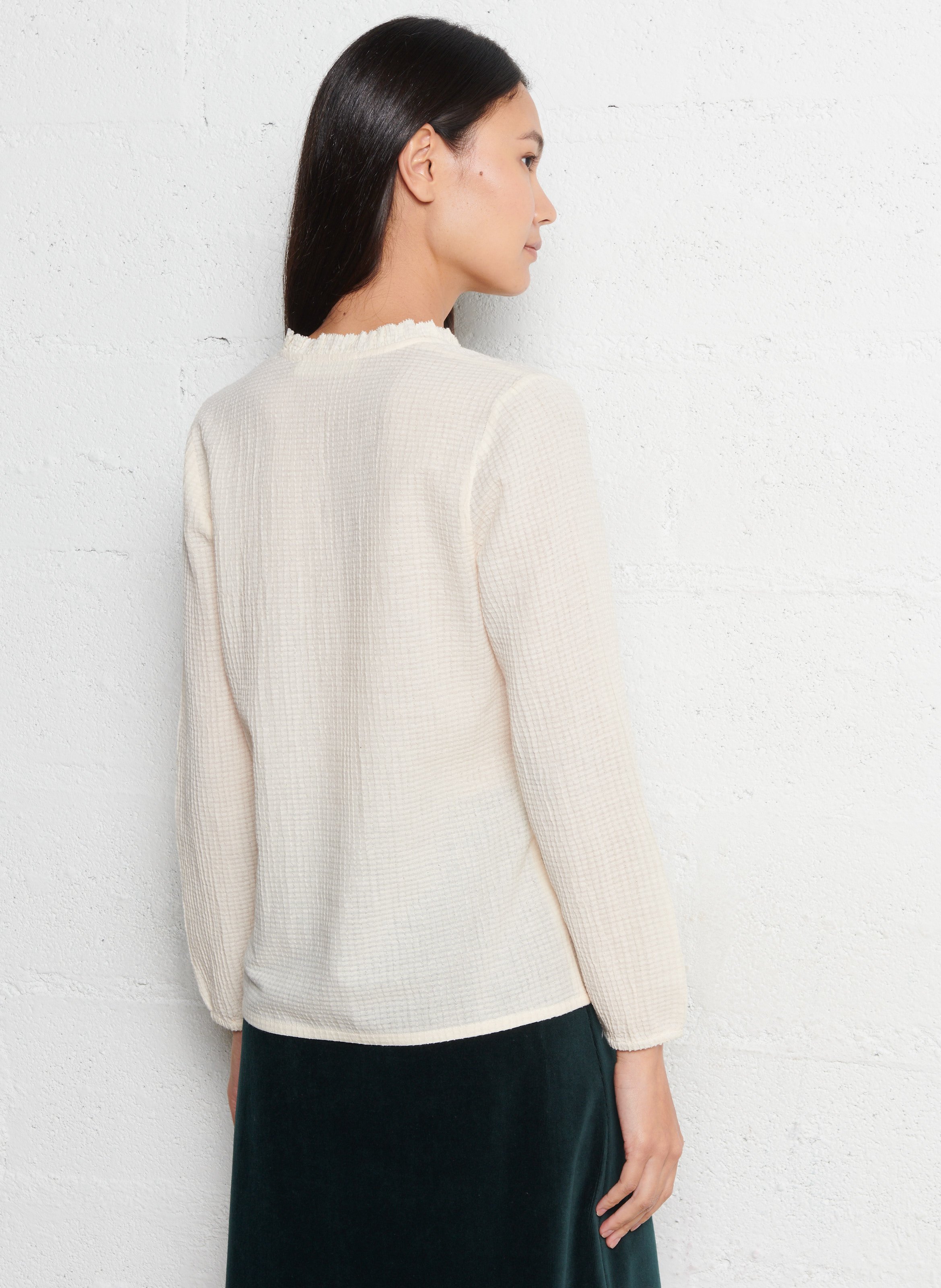 Top droit en coton NICE THINGS Beige