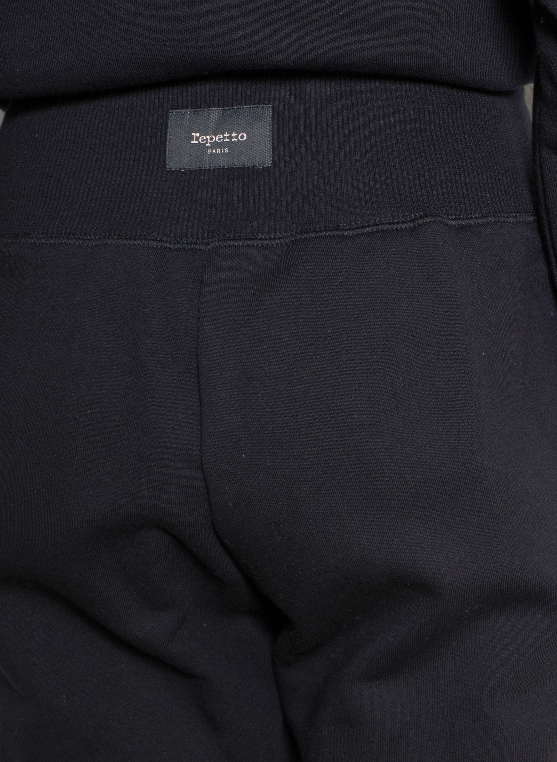Slim-fit joggingbroek van sweatstof met hoge taille REPETTO Zwart